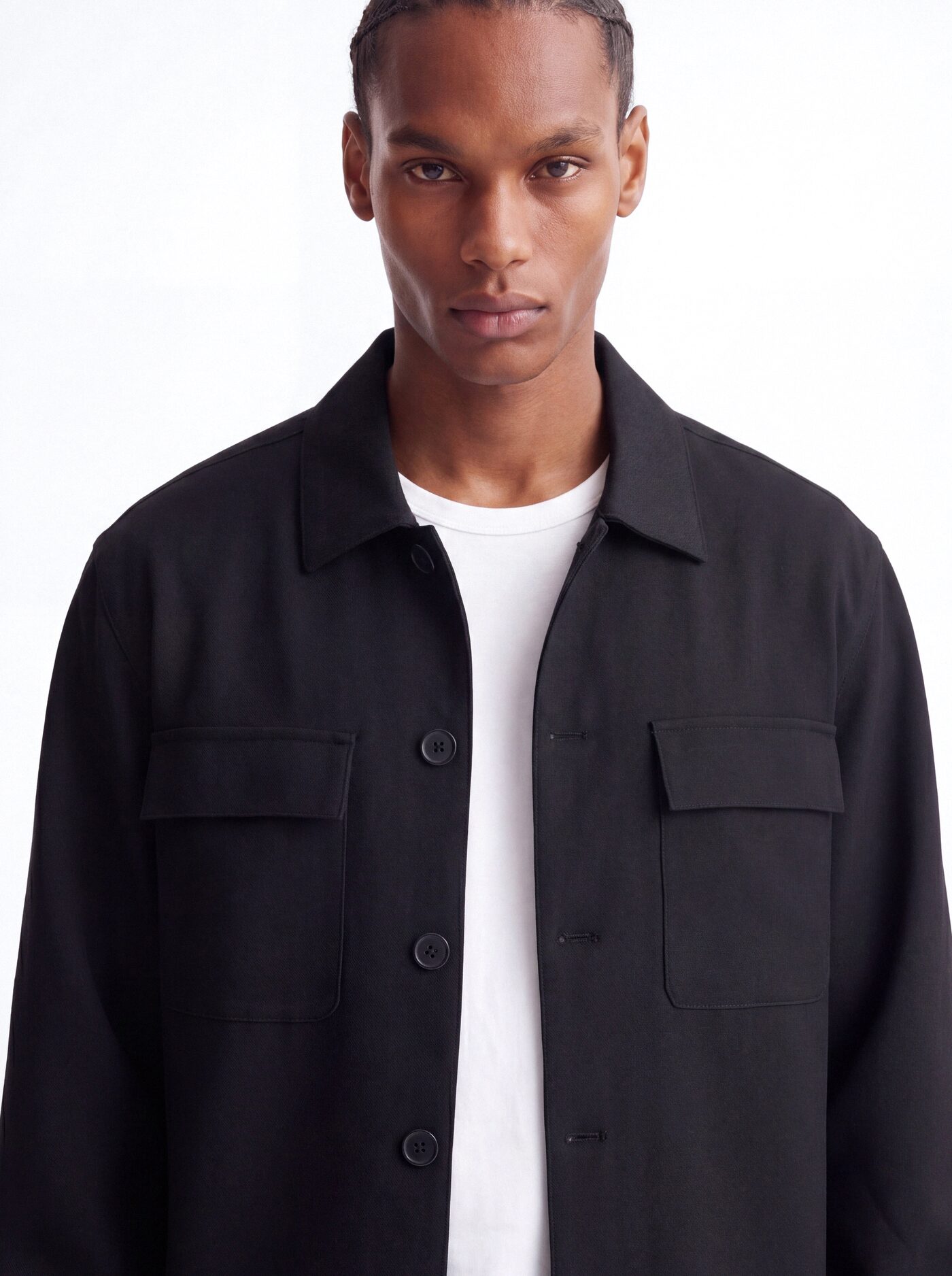 Modern Essential Relaxed Overshirt - Black