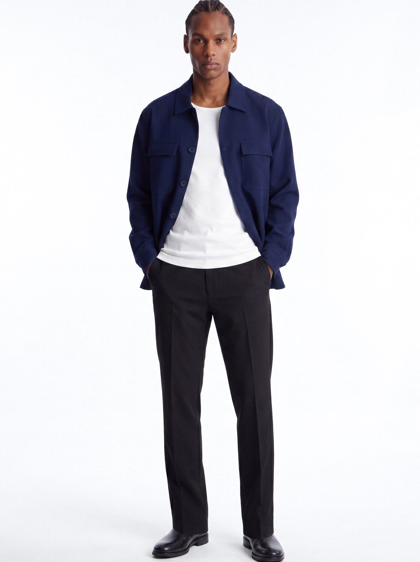 Modern Essential Relaxed Overshirt - Navy