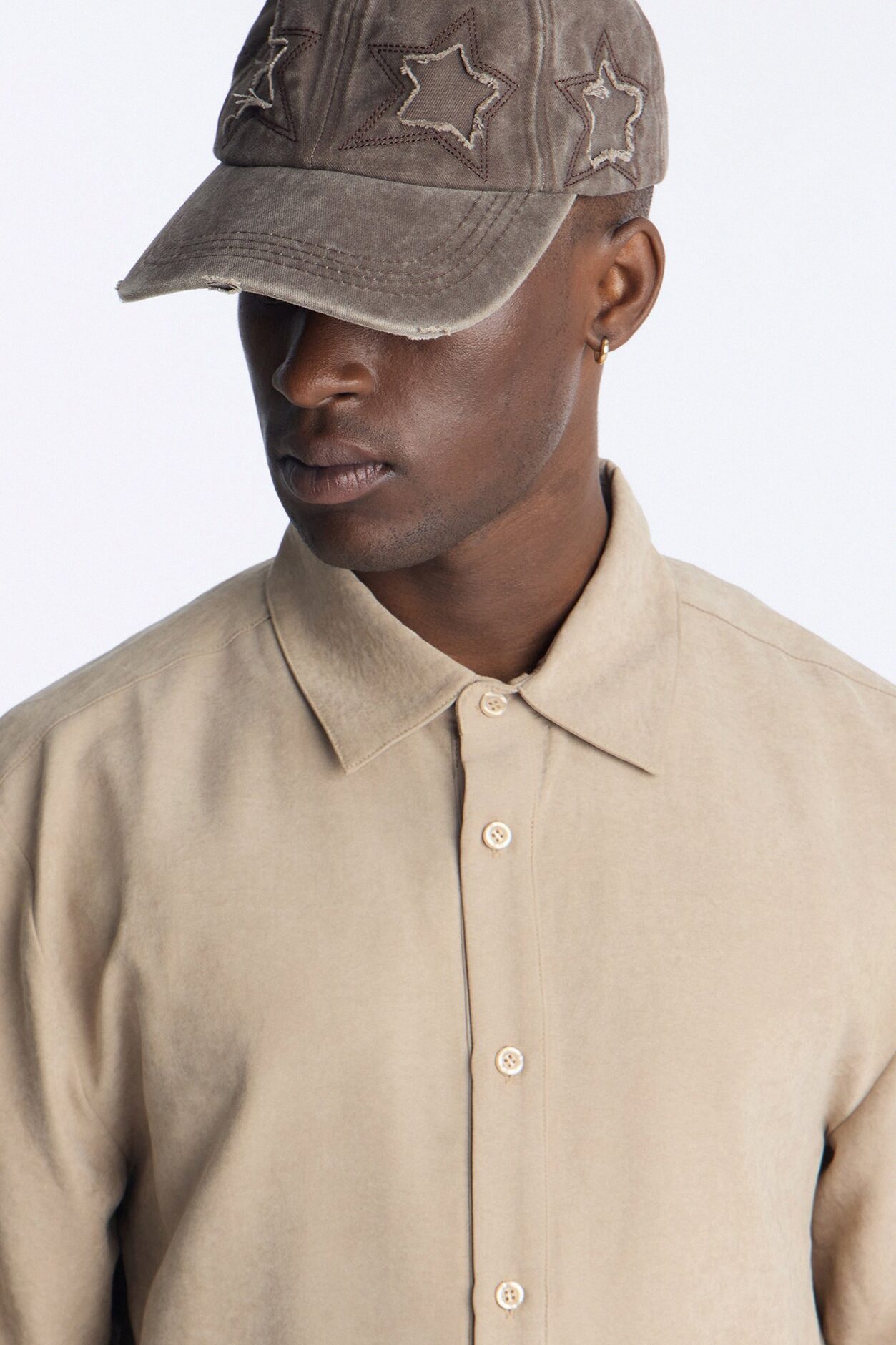 Dune Cuban Collar Button Up Shirt - Taupe