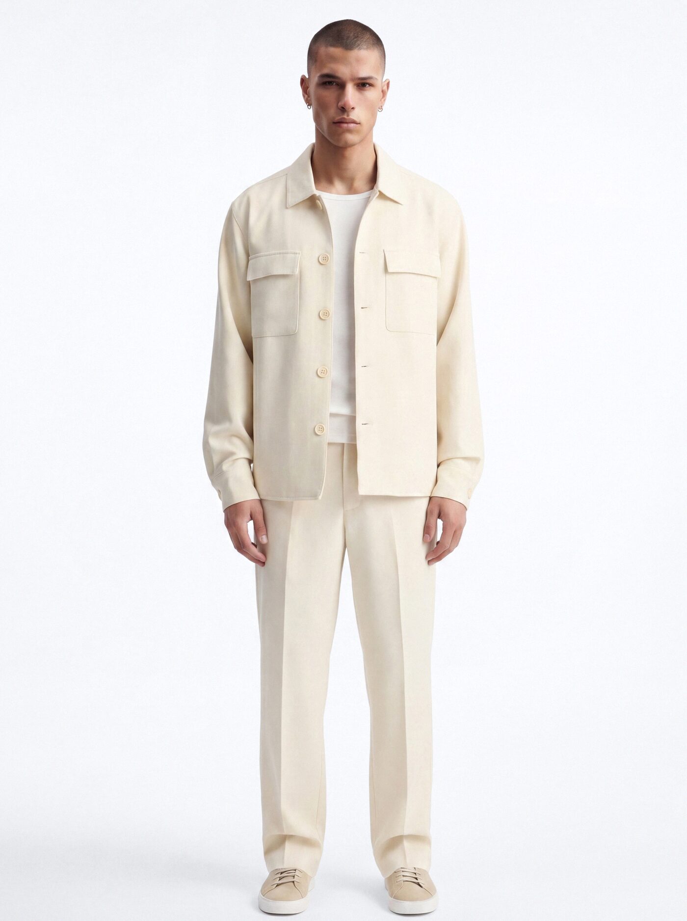 Modern Essential Relaxed Overshirt - Beige