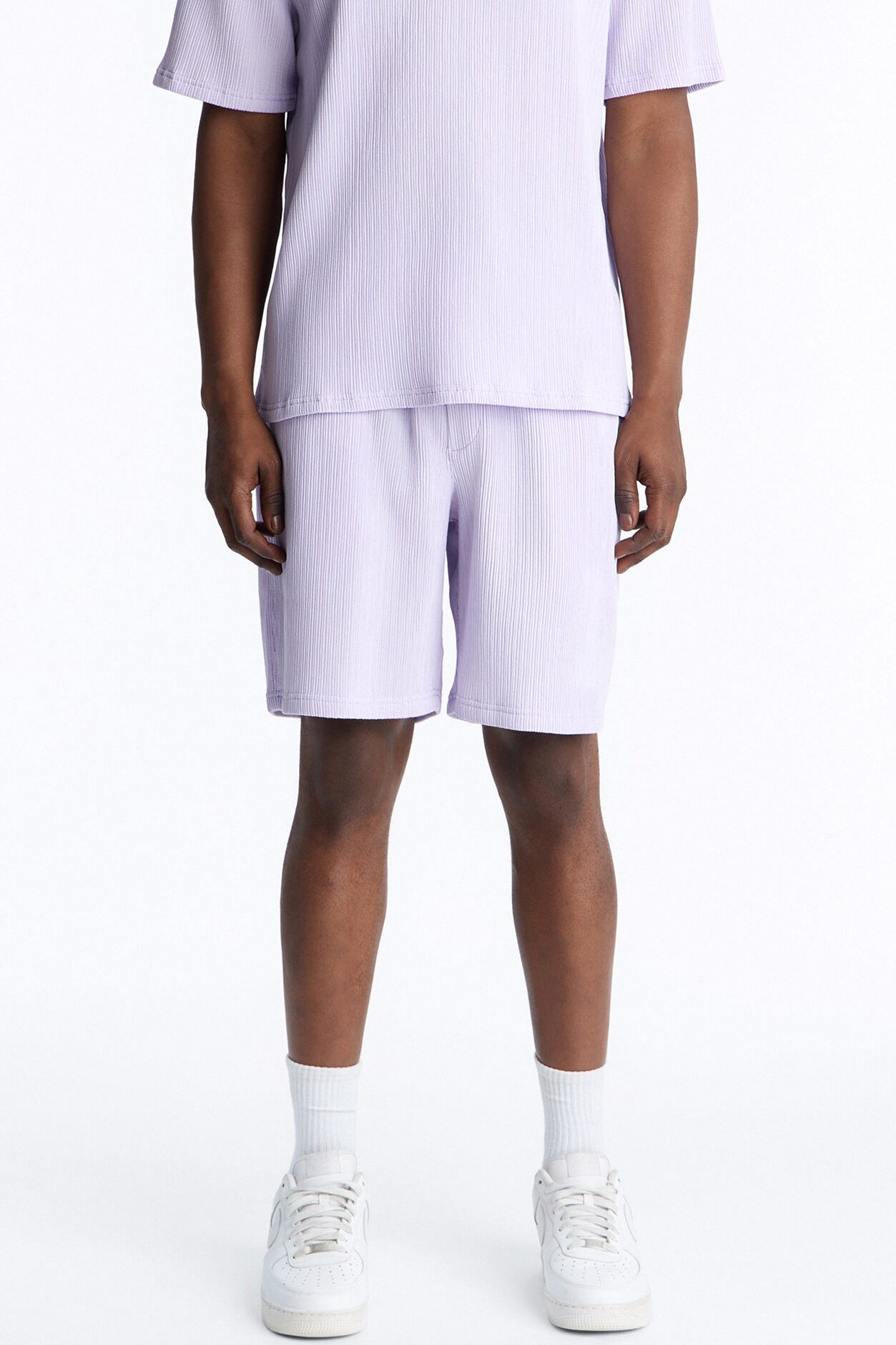 Pure Form Plisse Relaxed Short - Purple