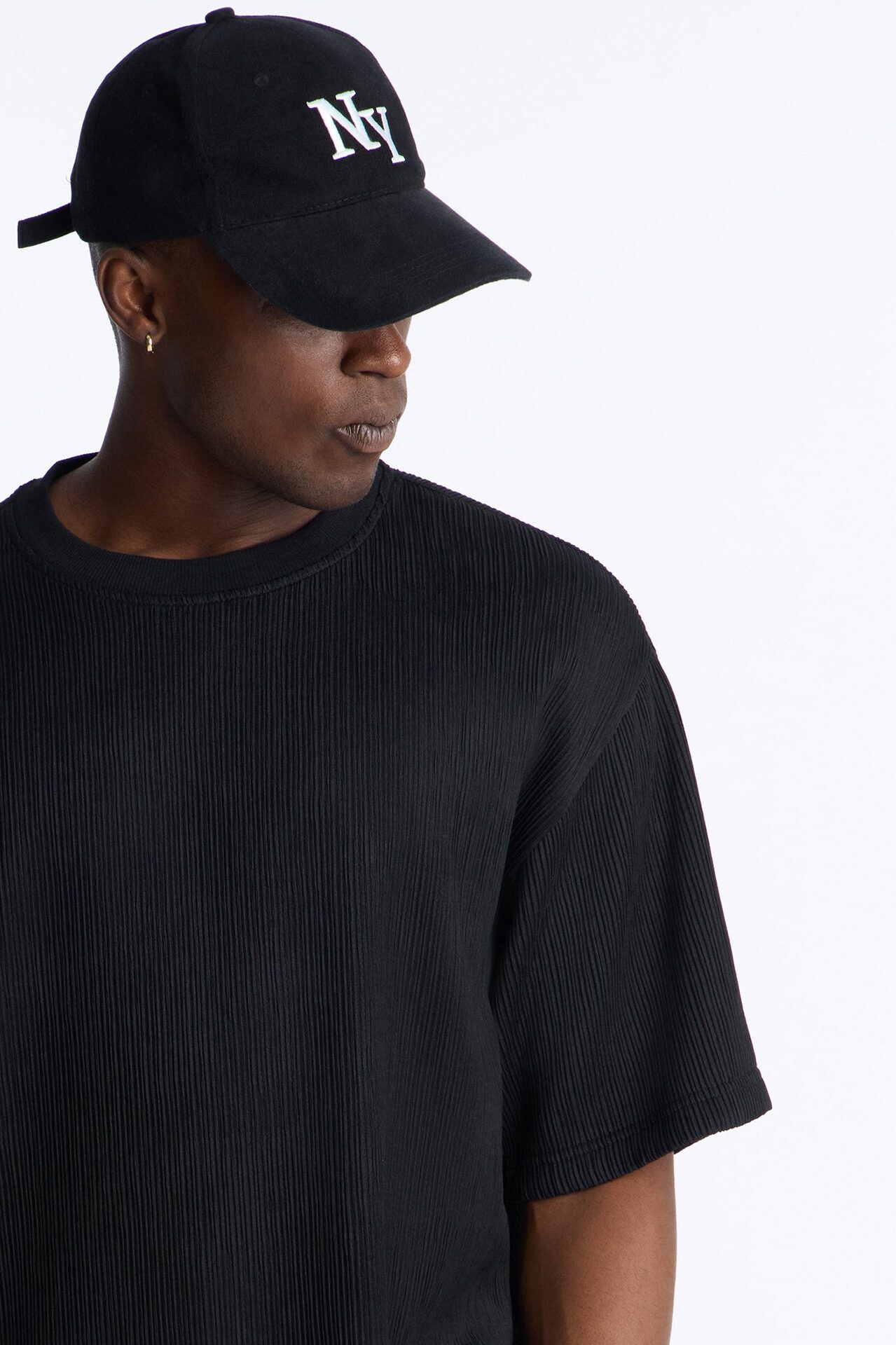 Pure Form Plisse Tee - Black