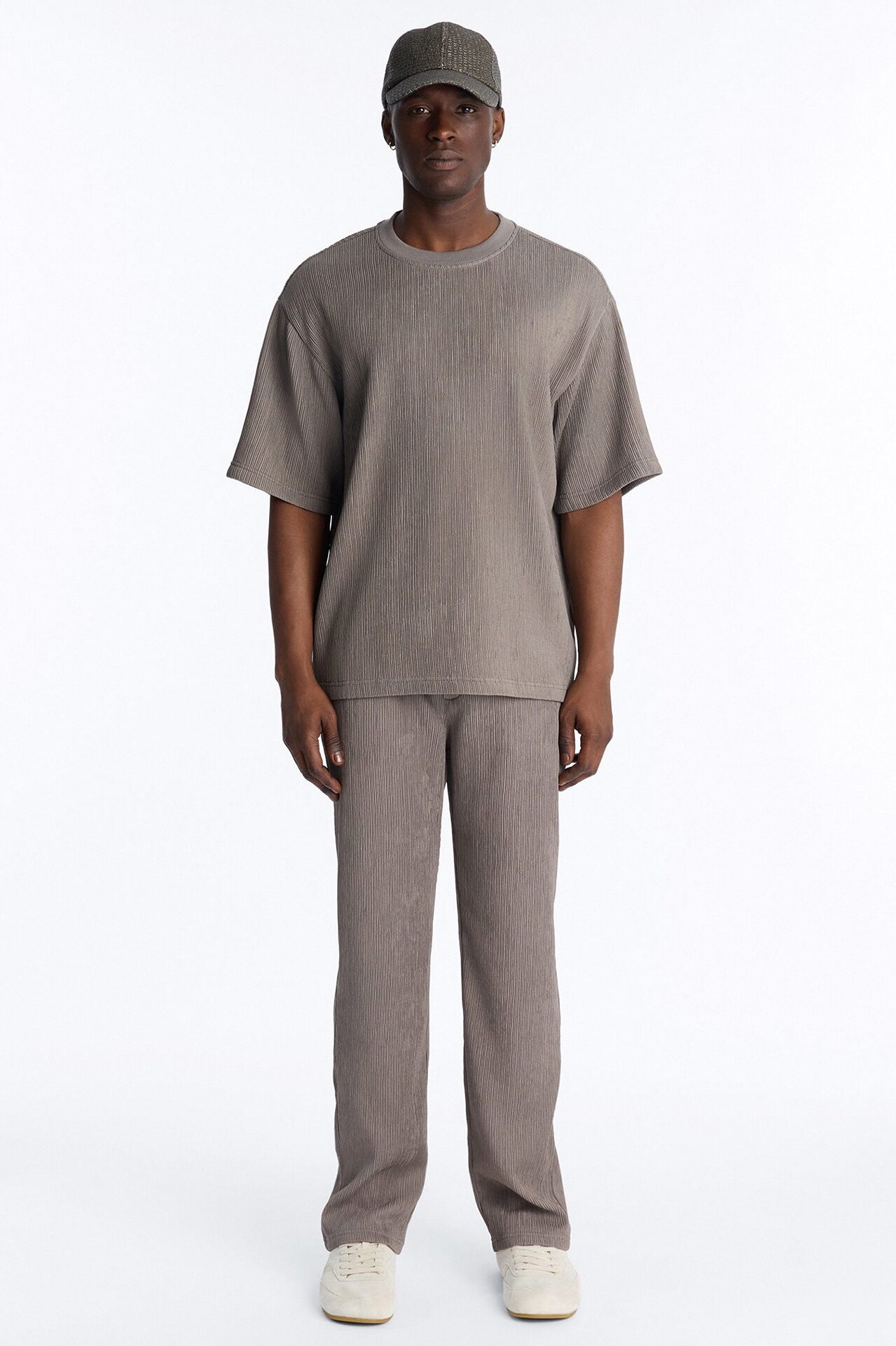 Pure Form Plisse Tee - Brown