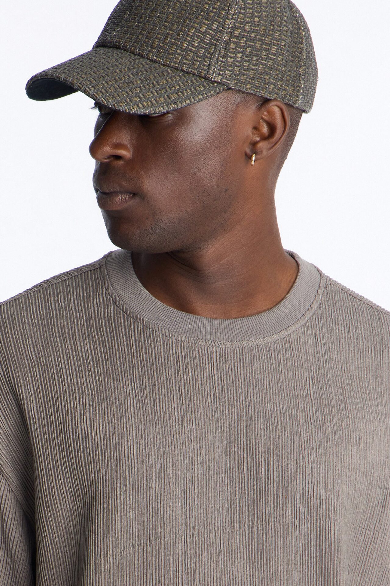 Pure Form Plisse Tee - Brown