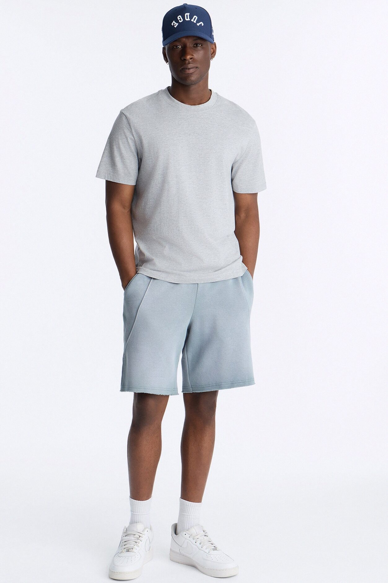 Boiler Washed Raw Hem Sweatshort - Slate Blue