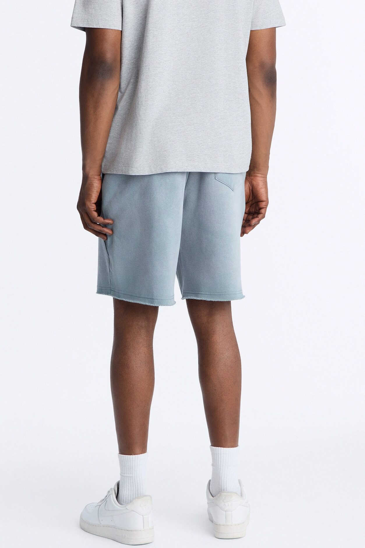 Boiler Washed Raw Hem Sweatshort - Slate Blue
