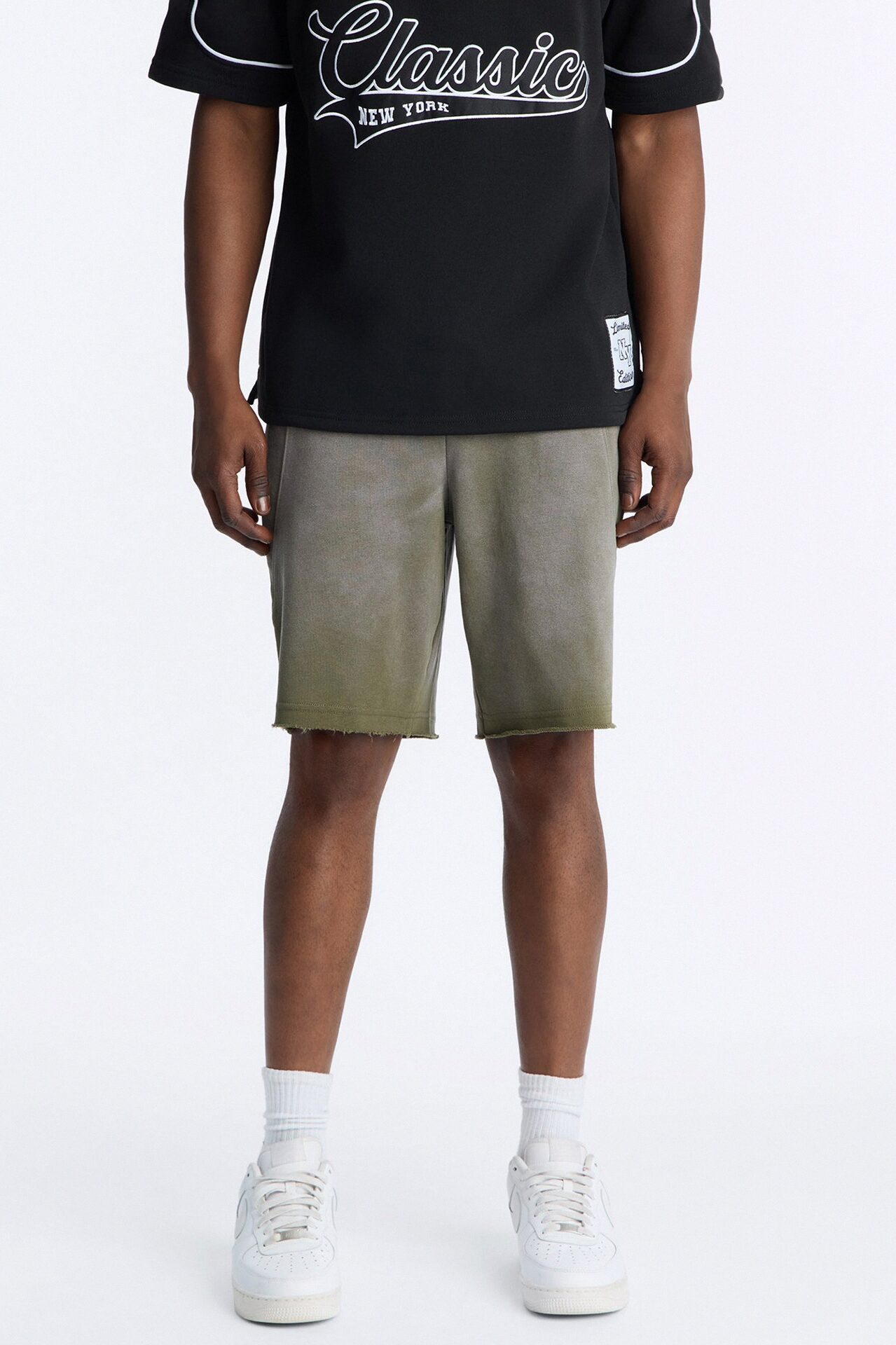 Boiler Washed Raw Hem Sweatshort - Khaki