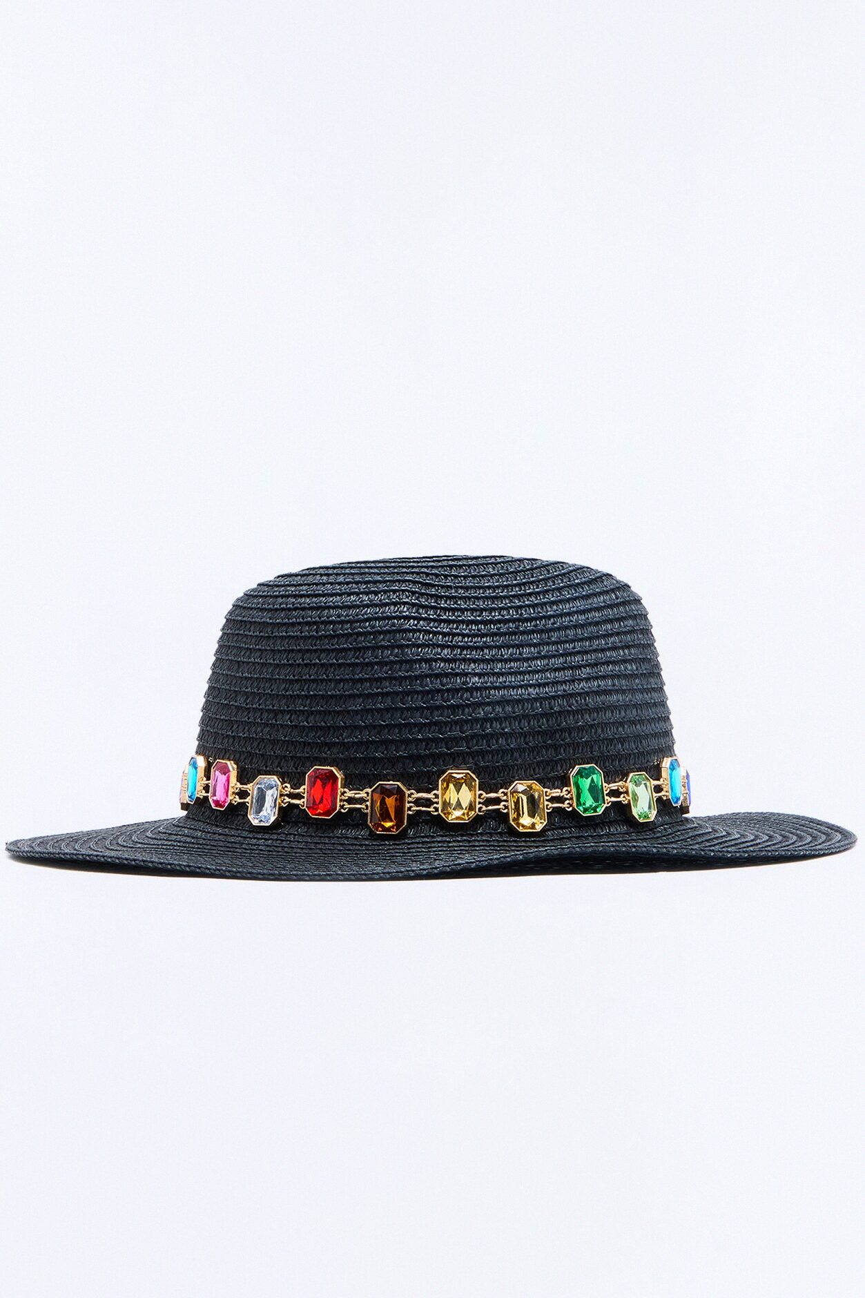 Beach Club Straw Sun Hat - Black/combo