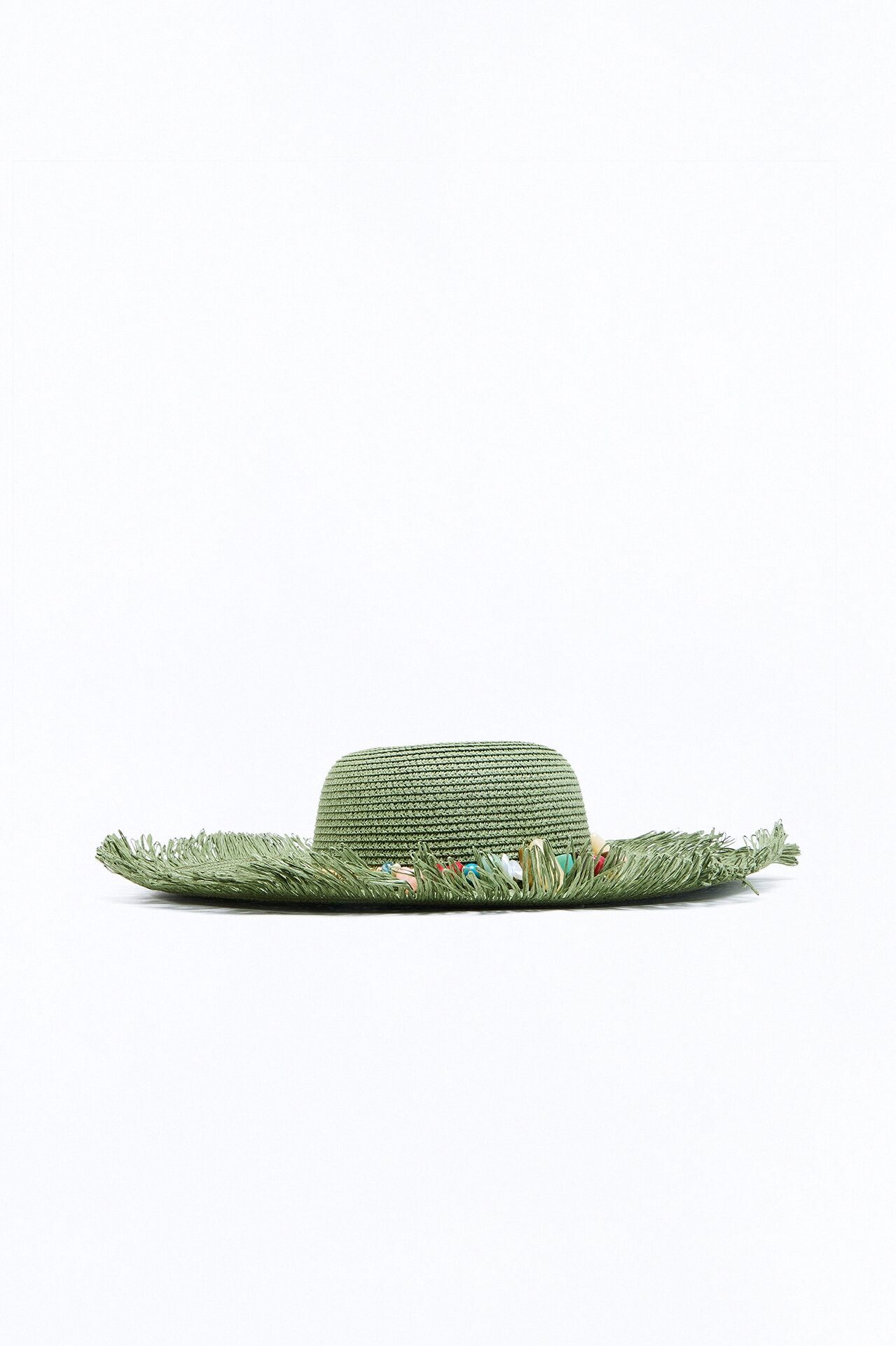 Hot Pebbles Straw Sun Hat - Green/combo