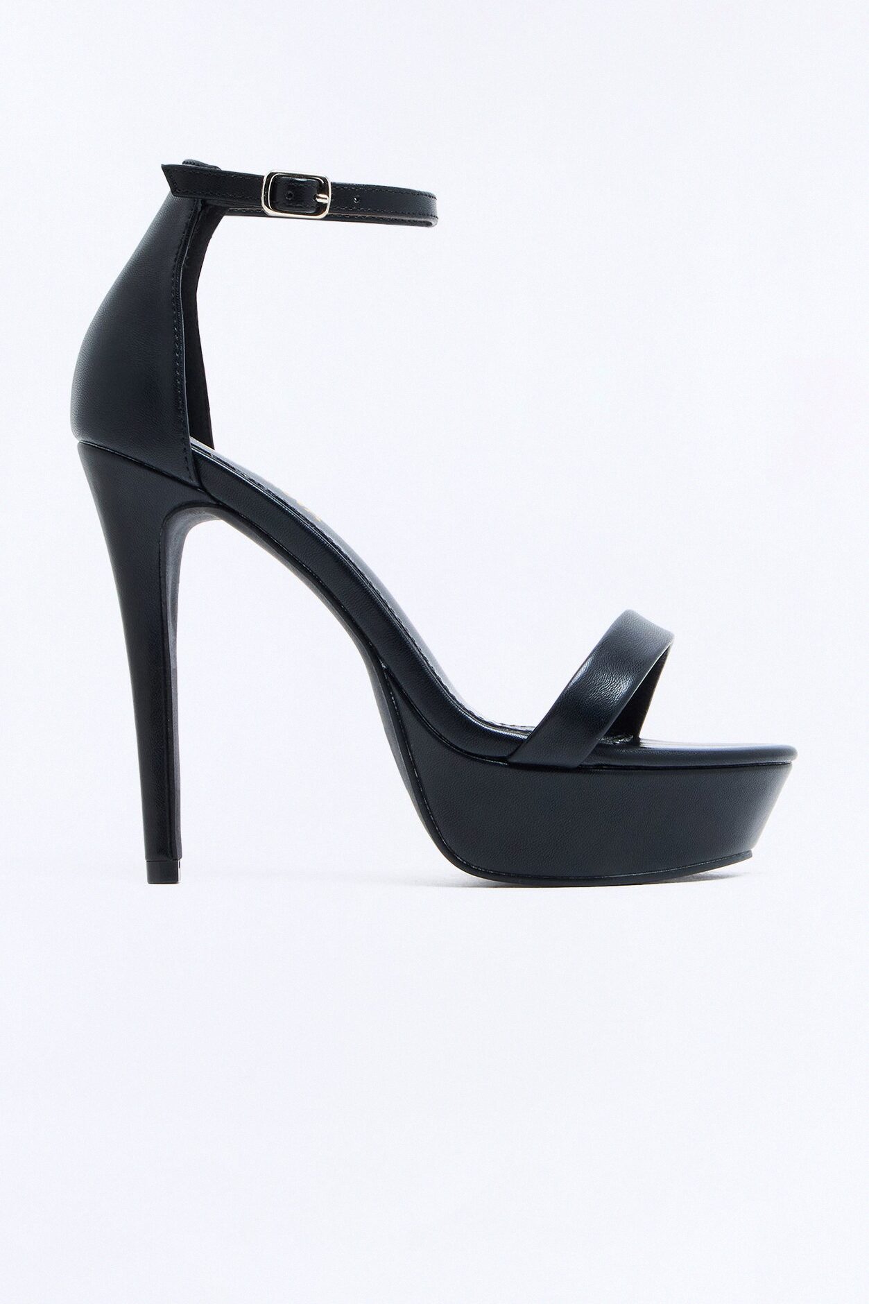 Azura Platform Ankle Strap Heels - Black