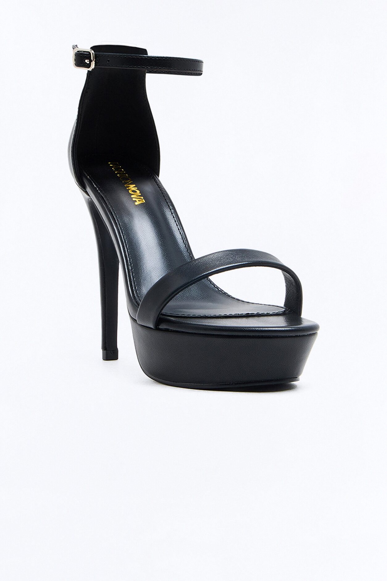 Azura Platform Ankle Strap Heels - Black