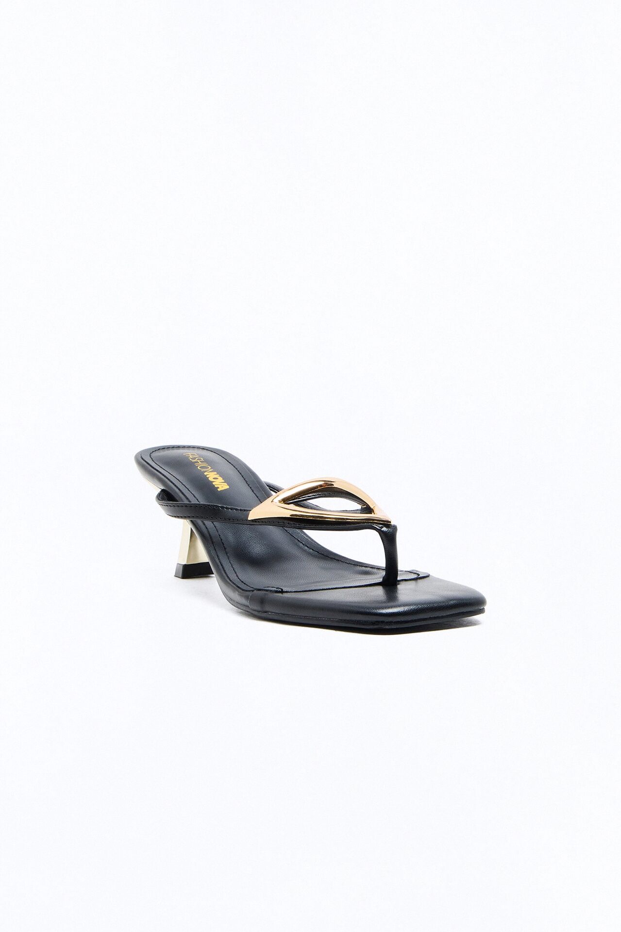 Unmatched Hardware Kitten Heels - Black