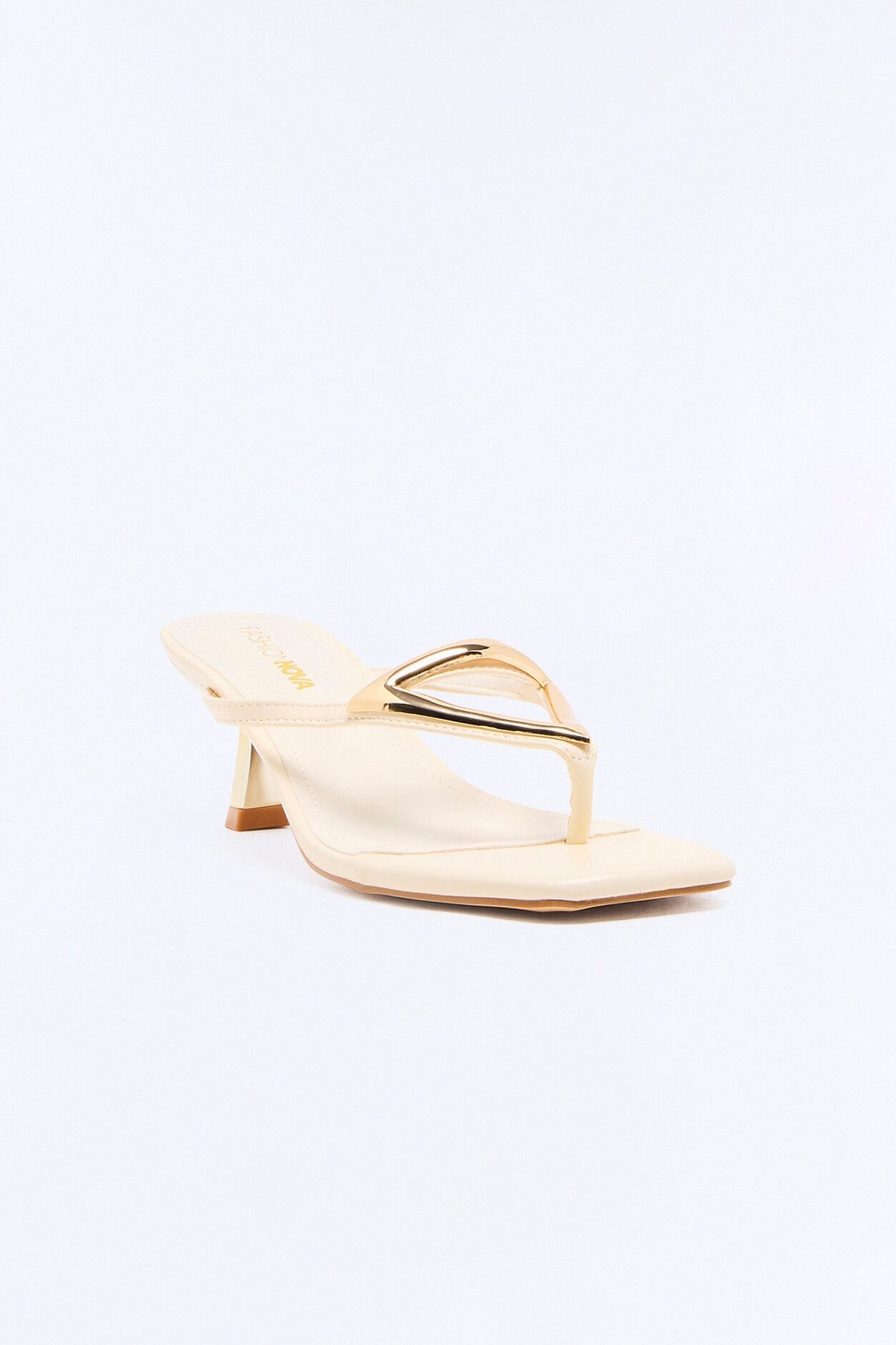Unmatched Hardware Kitten Heels - White
