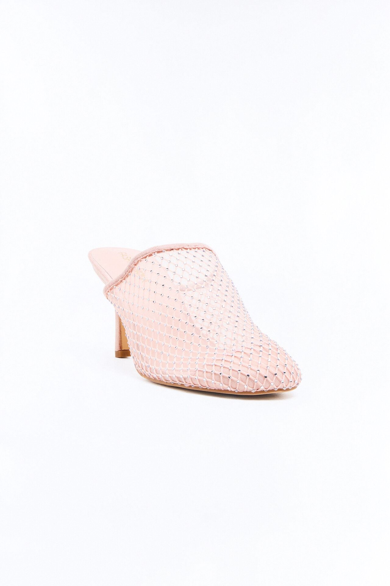 Soraya Fishnet Rhinestone Pumps - Nude