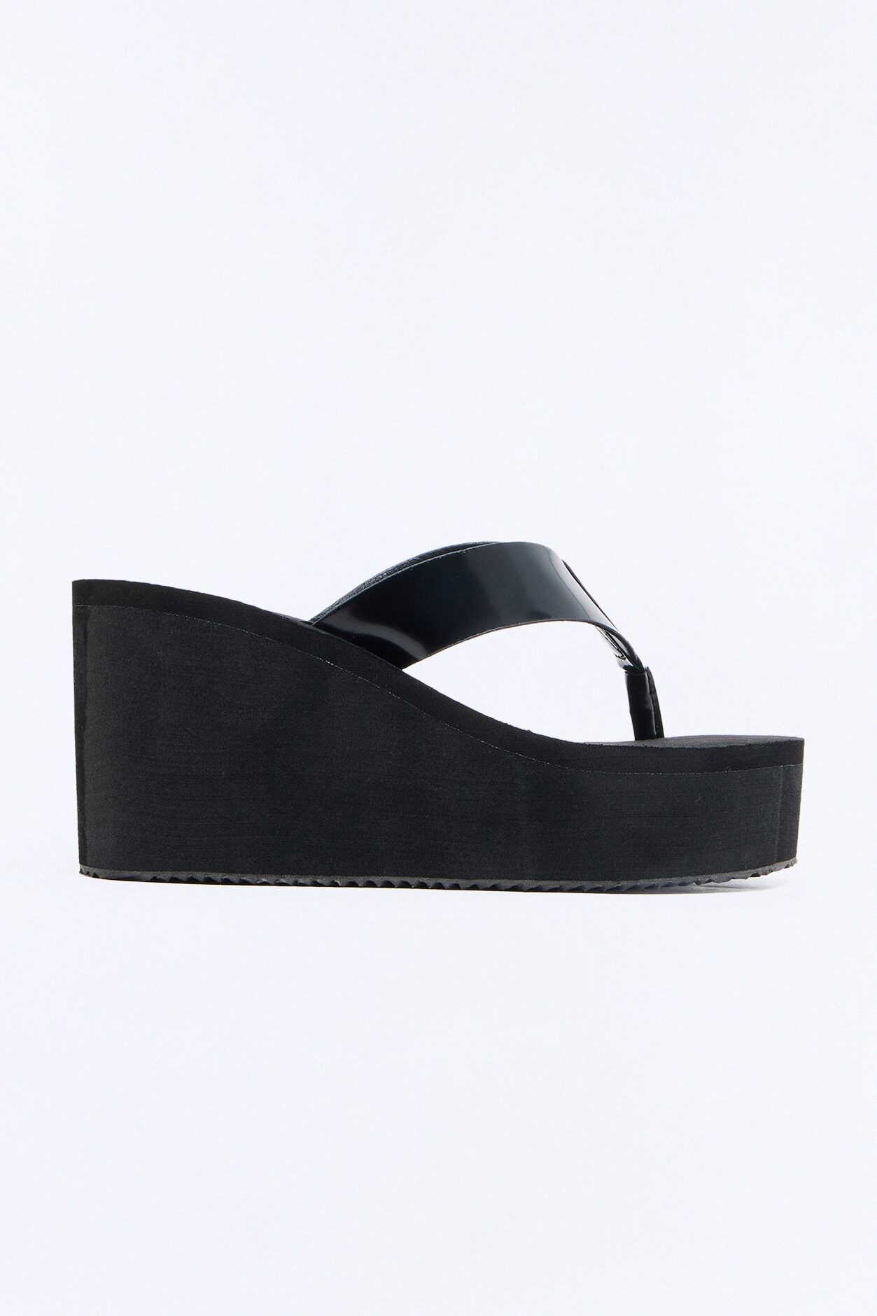 Maxon Thong Platform Wedges - Black