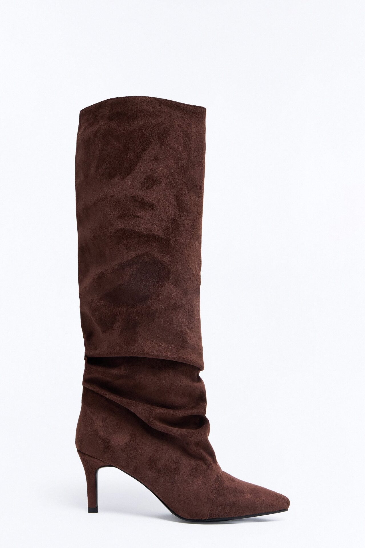 Pico Ruched Suede Boots - Chocolate
