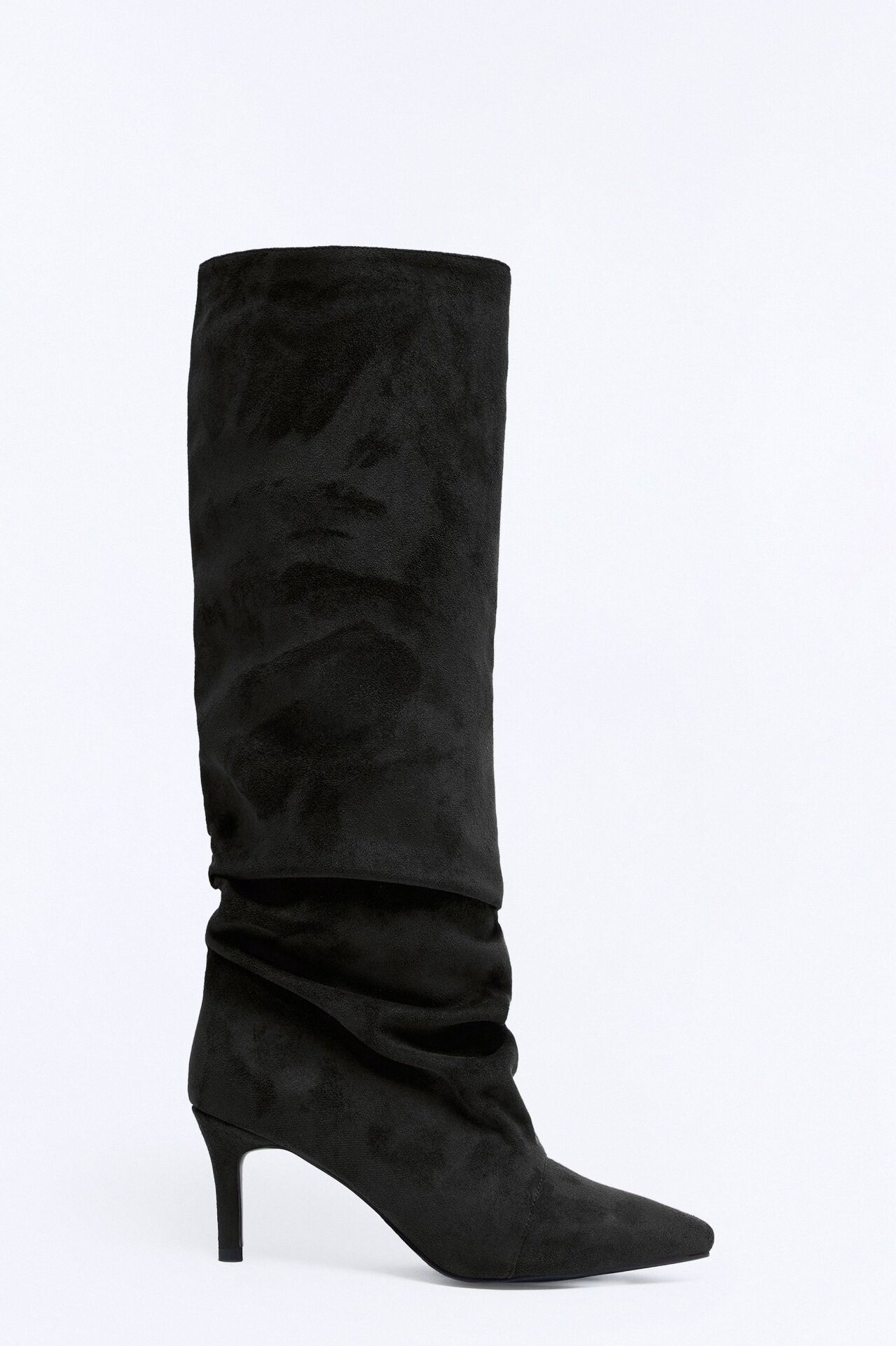 Pico Ruched Suede Boots - Black
