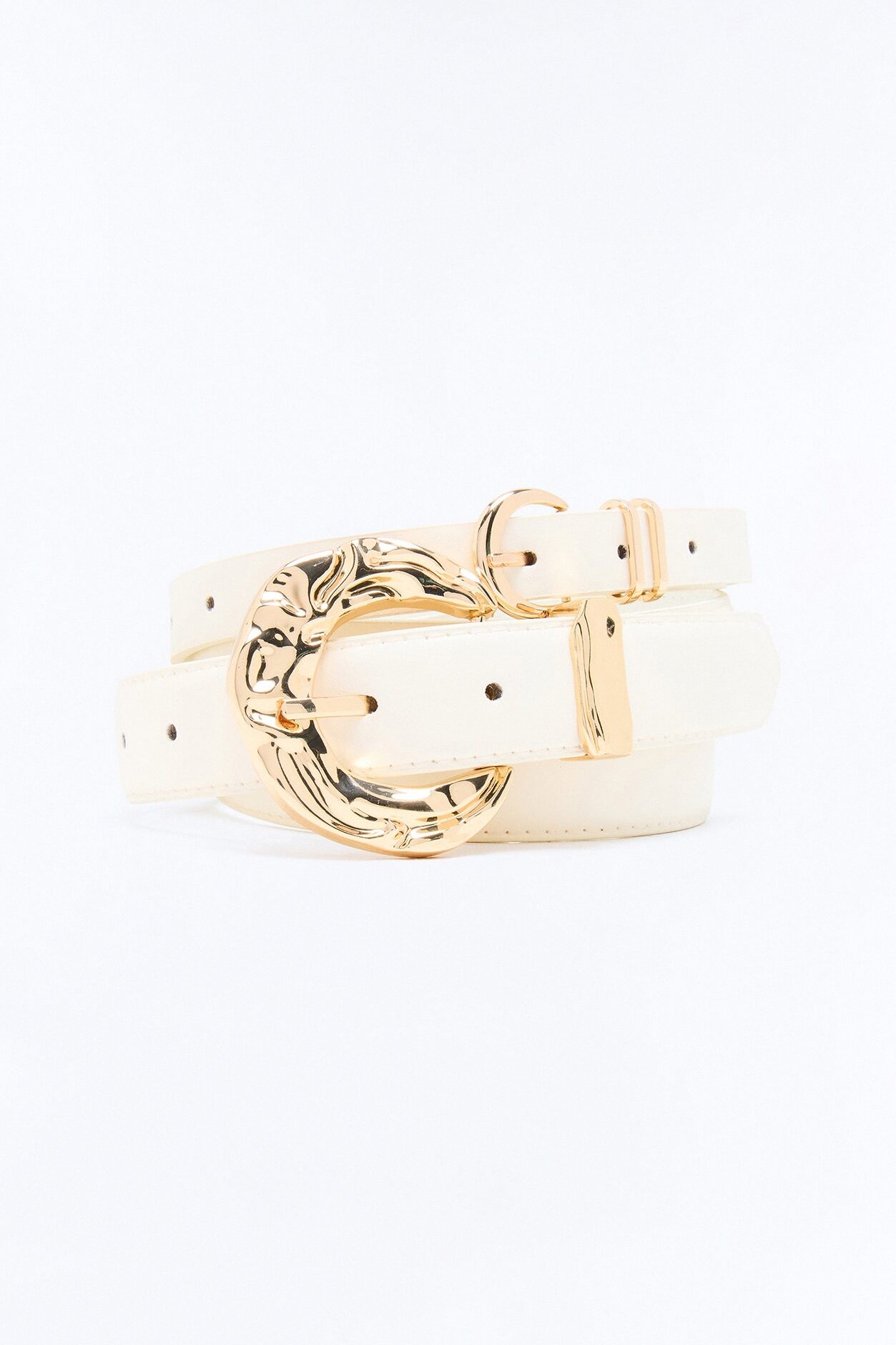Catch Me Twice Faux Leather Belt Set - Ivory