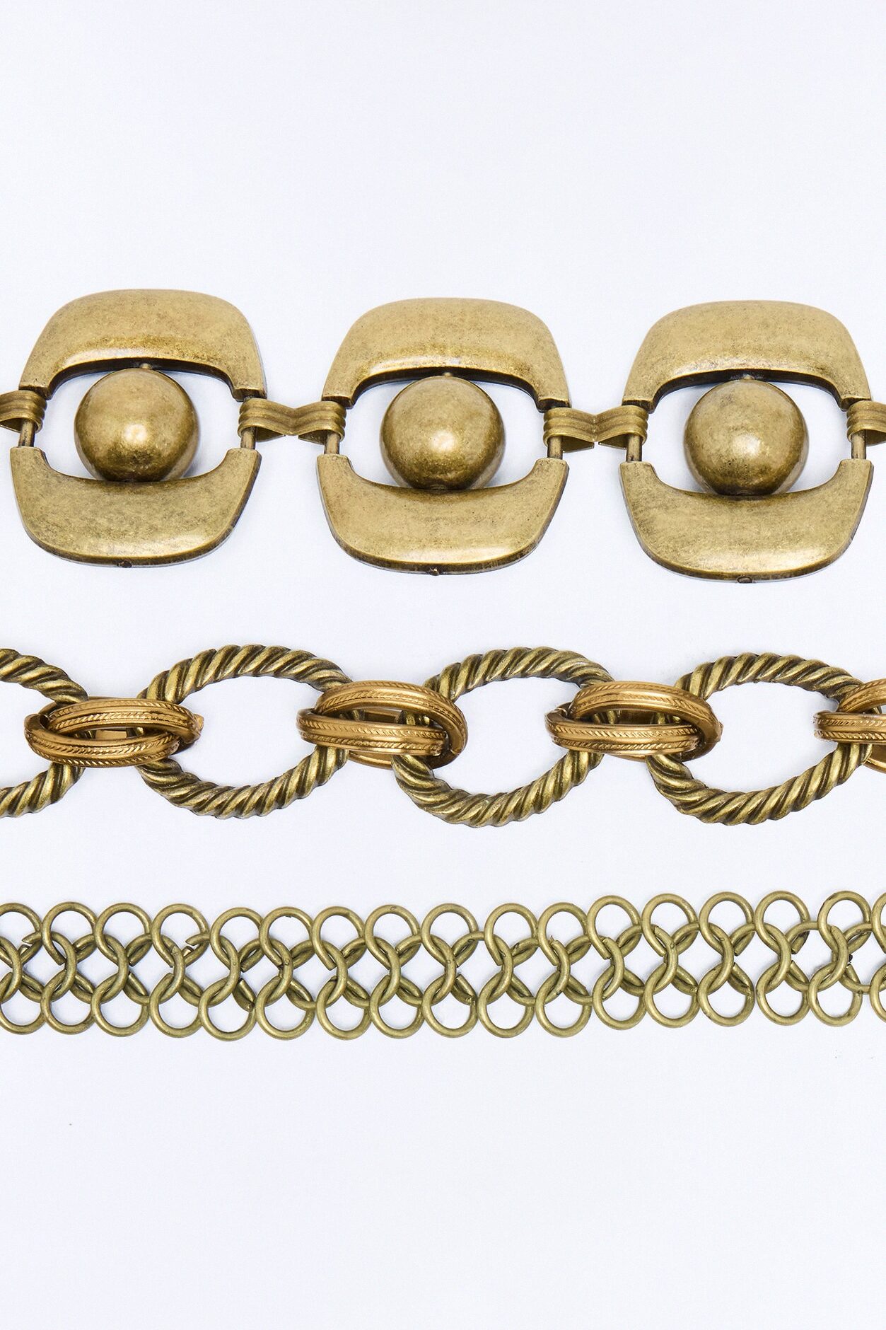 Electric Haze Layered Chain Belt - Gold/Brown