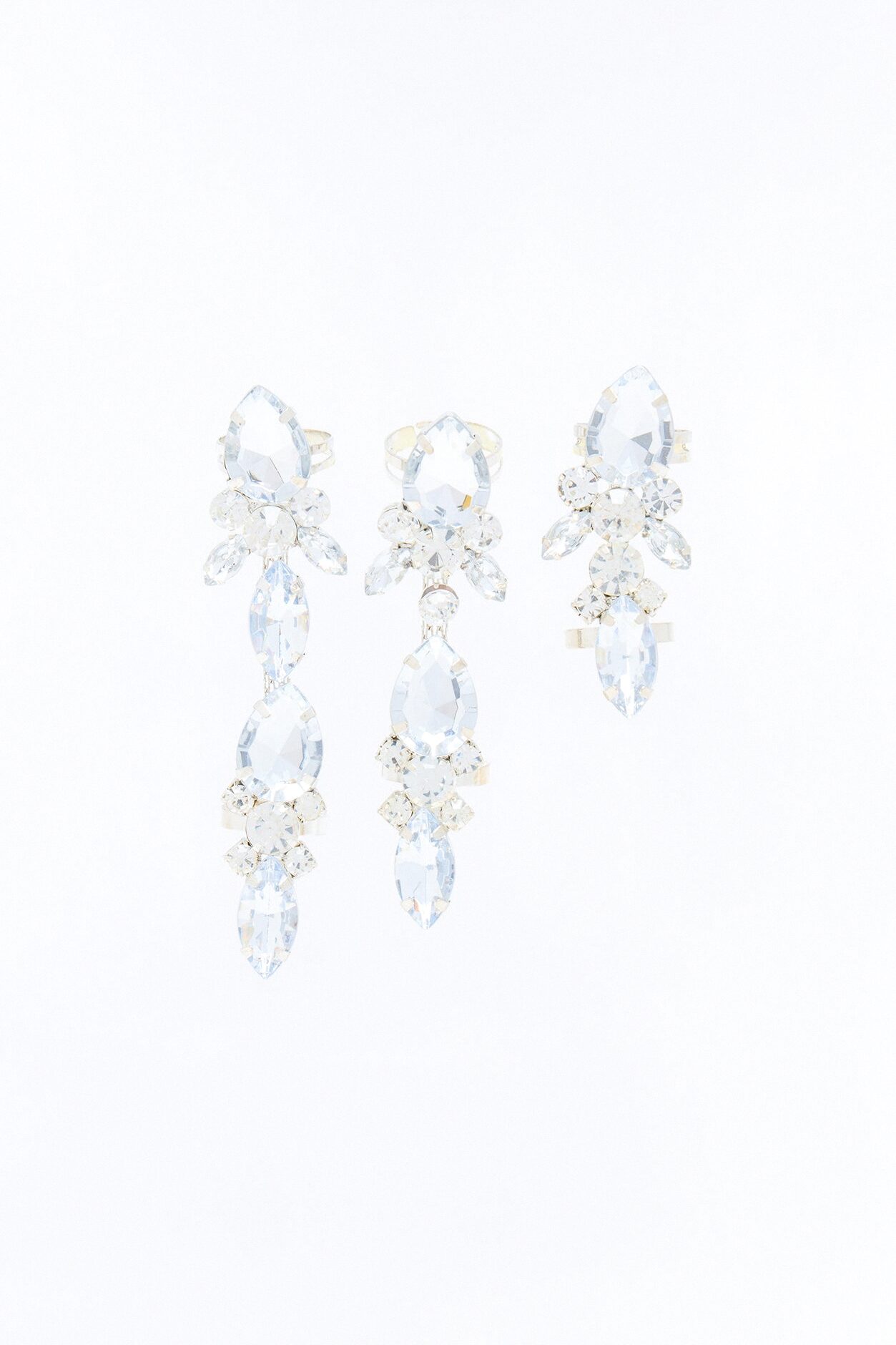 Glamlicious 3 Piece Ring Set - Silver