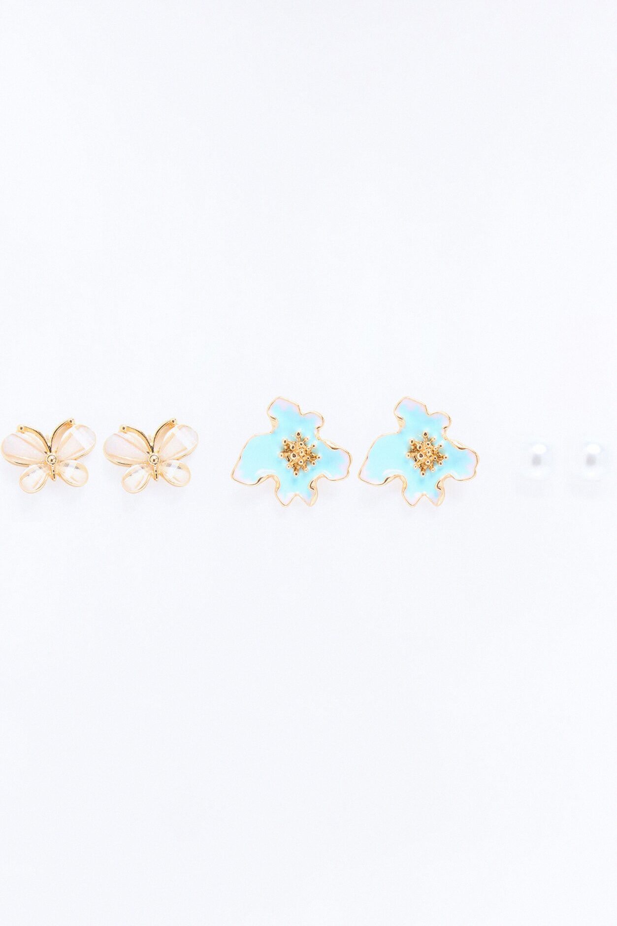 Girly Pop 3 Pair Multi Earring Set - Blue