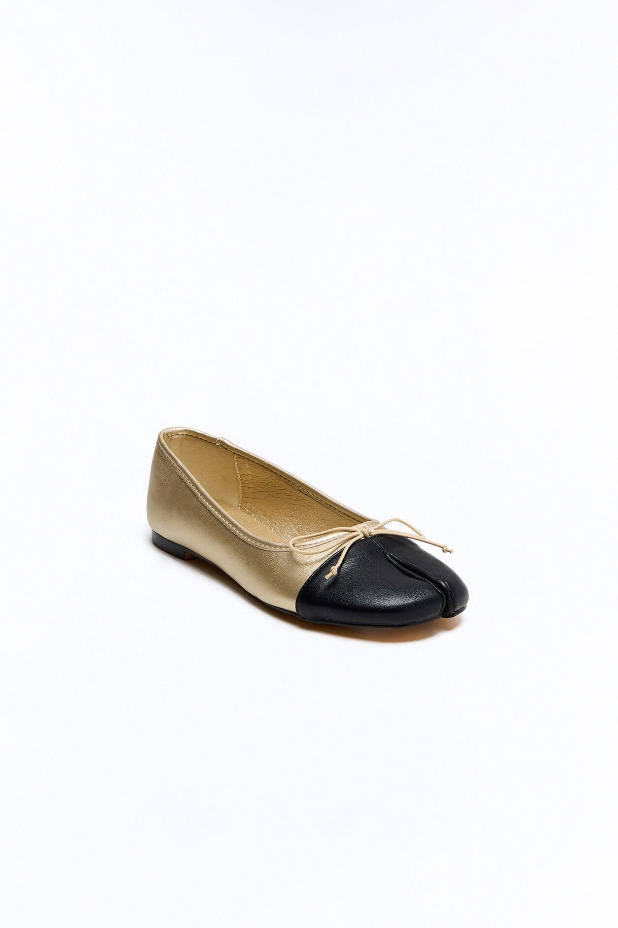 Mamie Bow Ballet Flats - Black/Gold