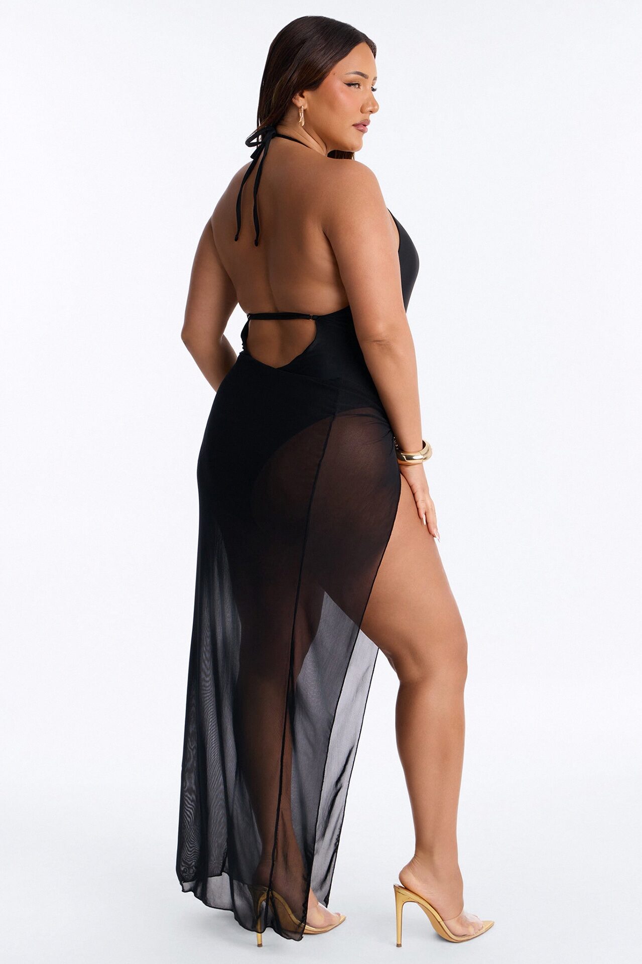 In The Sun 1 Piece Swimsuit And Sarong - Black