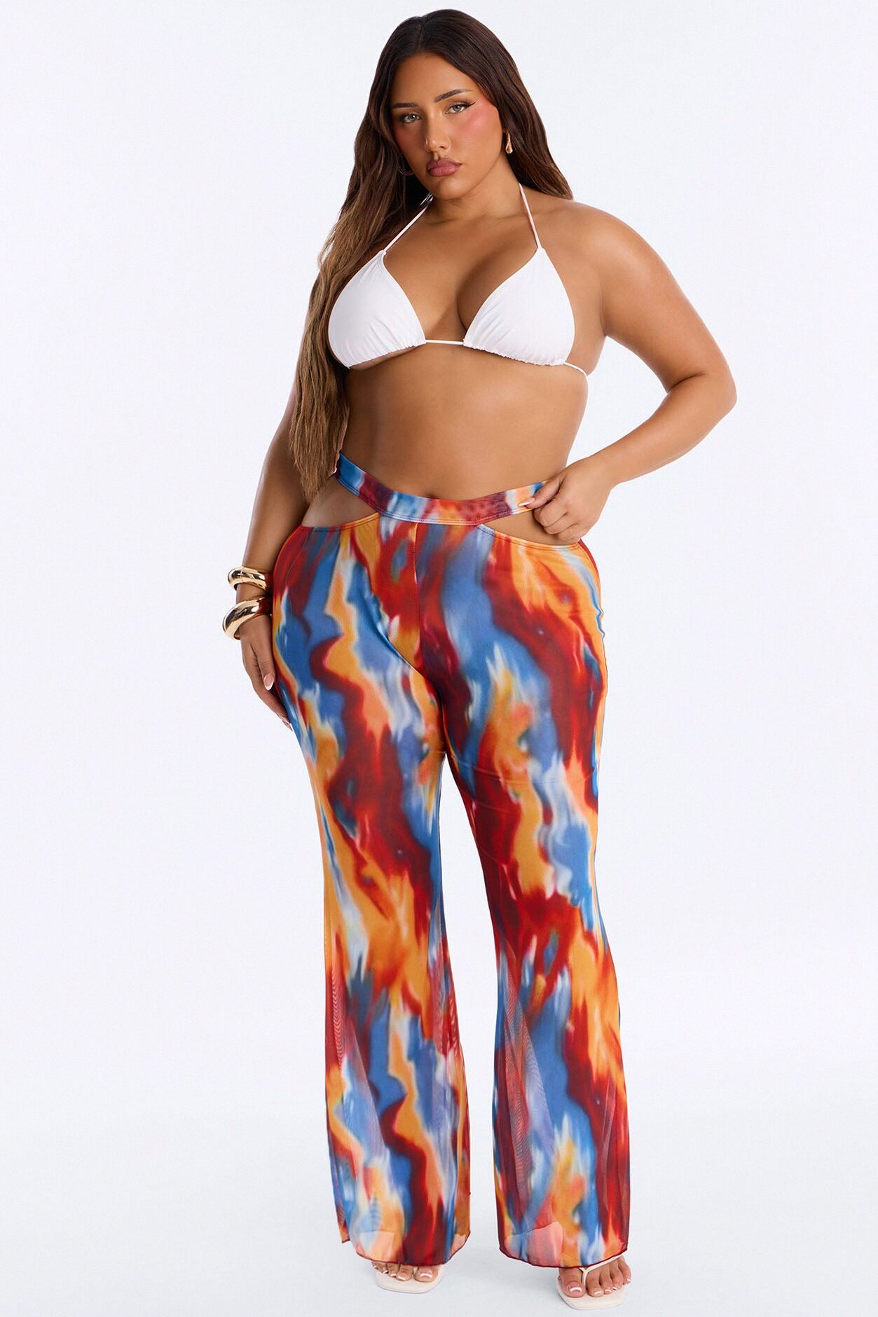 Body Talk Swim Cover Up Pants - Multi Color