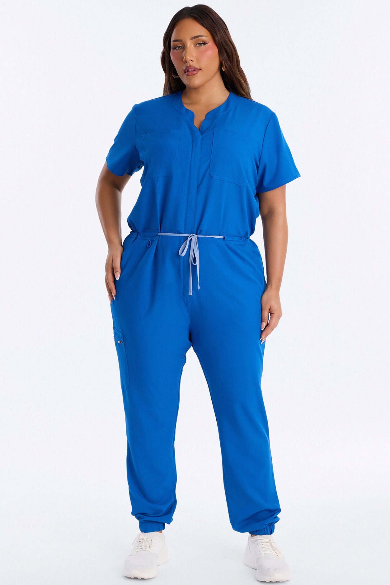 Prime Care Belted Uniform Scrub Jumpsuit - Royal