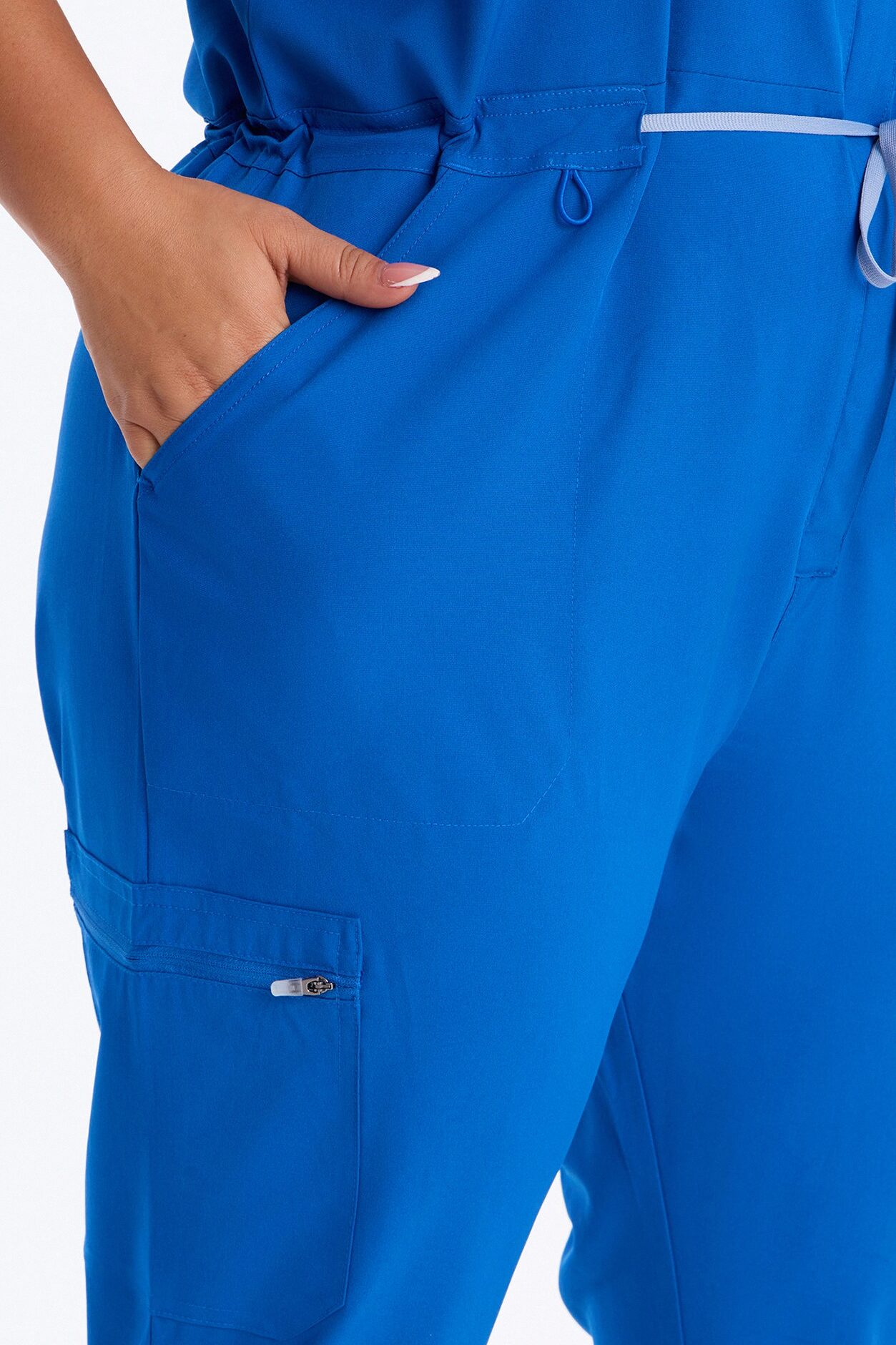 Prime Care Belted Uniform Scrub Jumpsuit - Royal