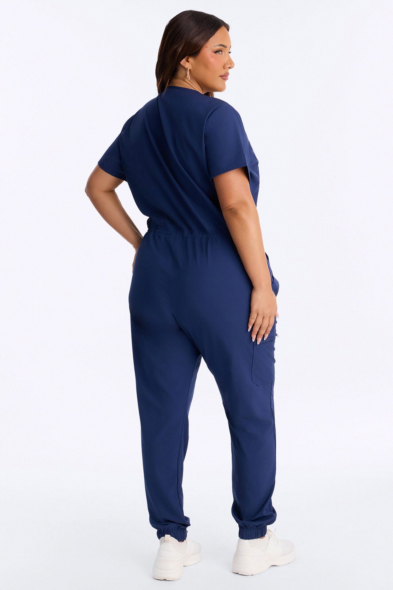Prime Care Belted Uniform Scrub Jumpsuit - Navy