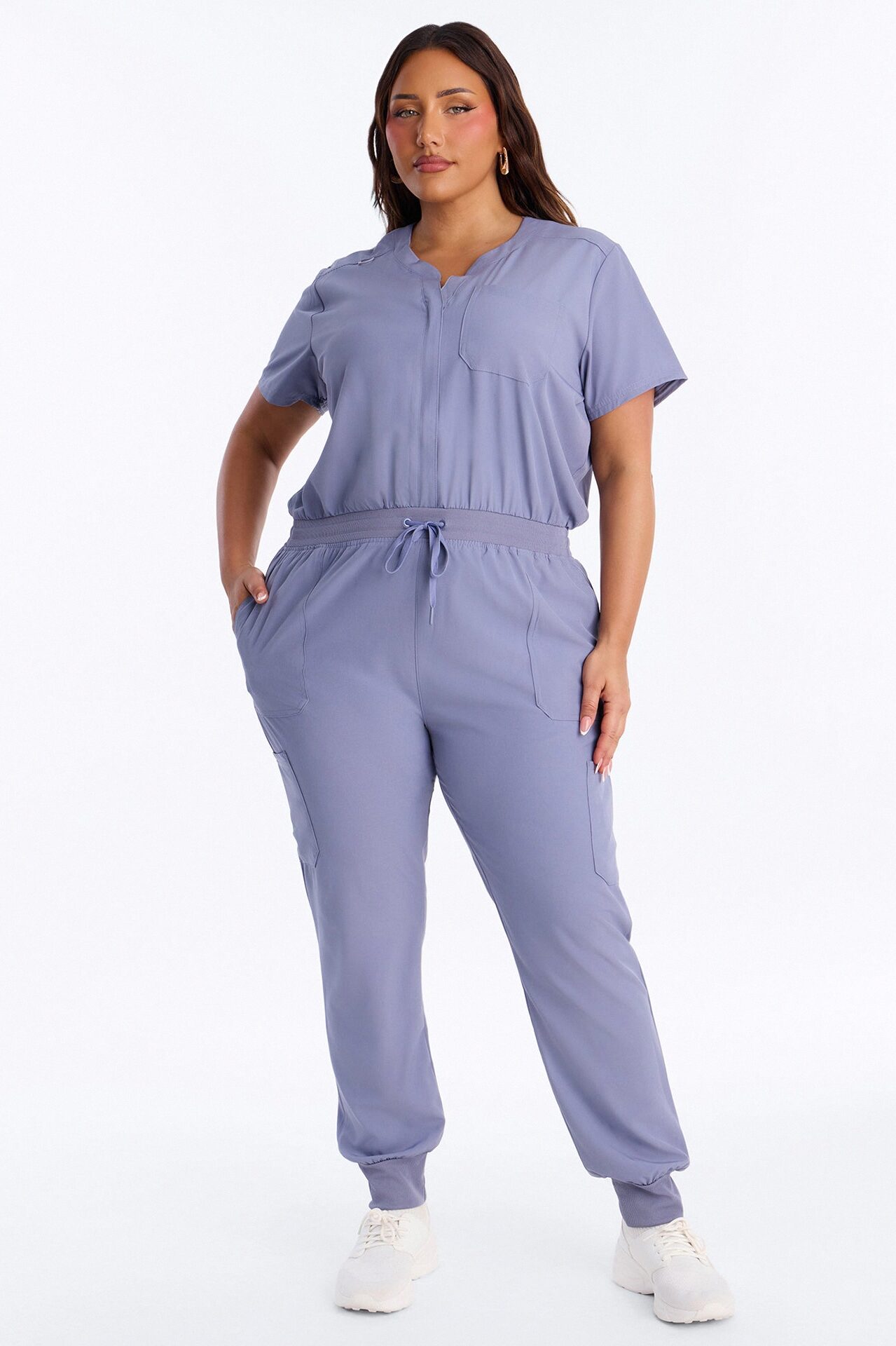 Full Shift Stretch Jogger Scrub Uniform Jumpsuit - Blue