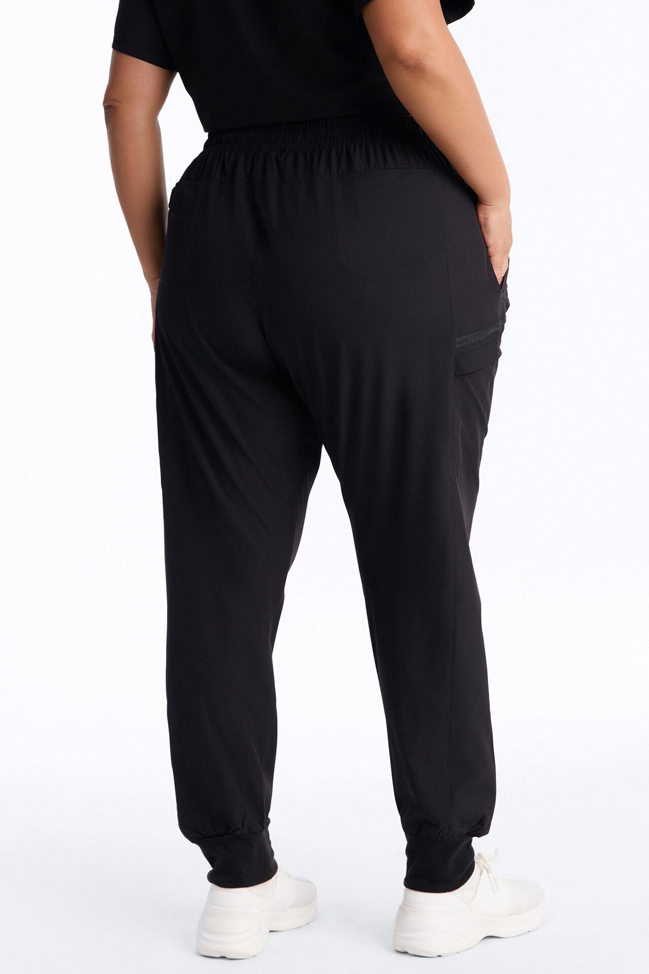 First Call 4 Way Stretch 7 Pocket Cargo Jogger Scrub Bottoms - Black