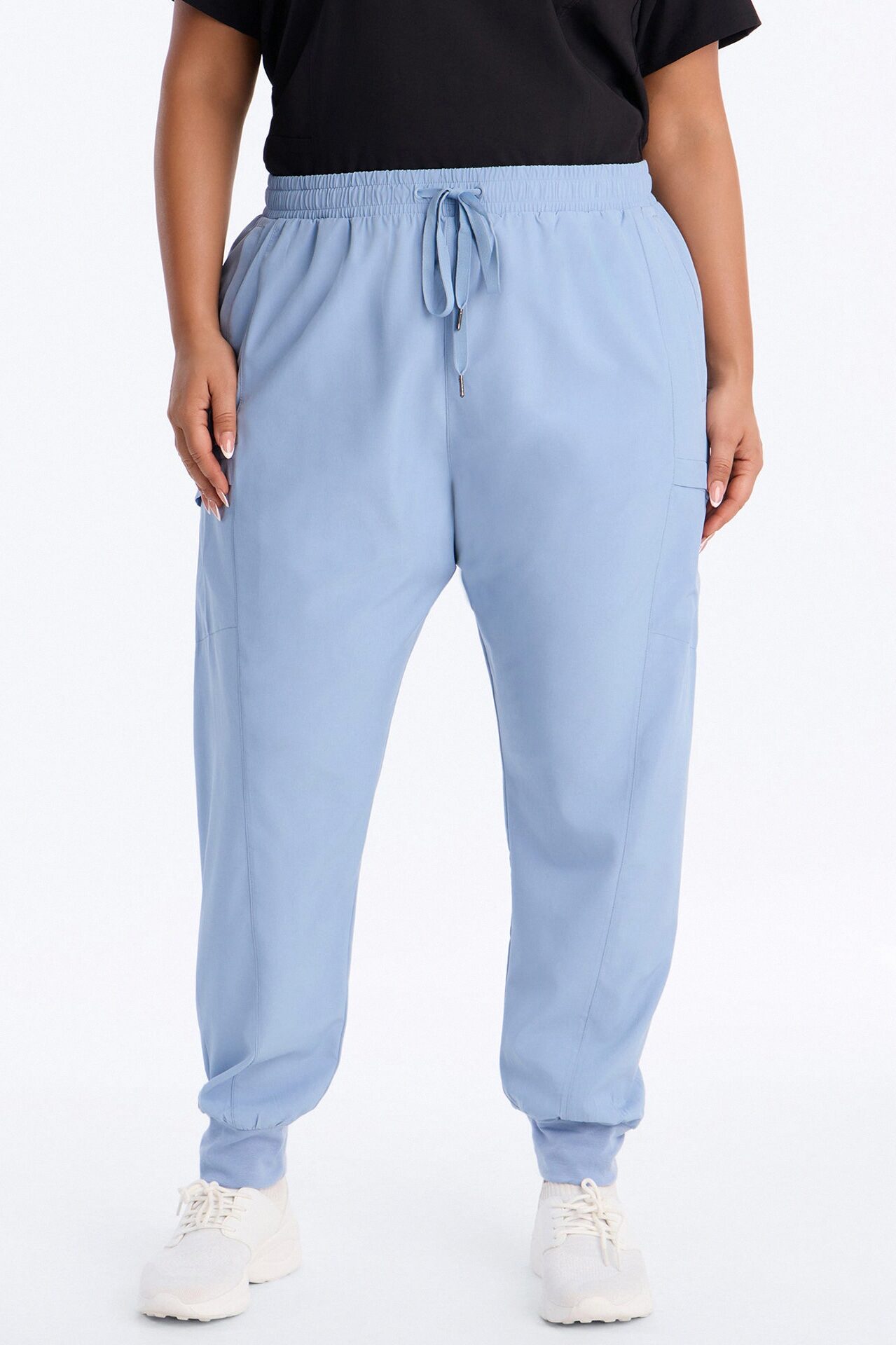 First Call 4 Way Stretch 7 Pocket Cargo Jogger Scrub Bottoms - Dusty Blue