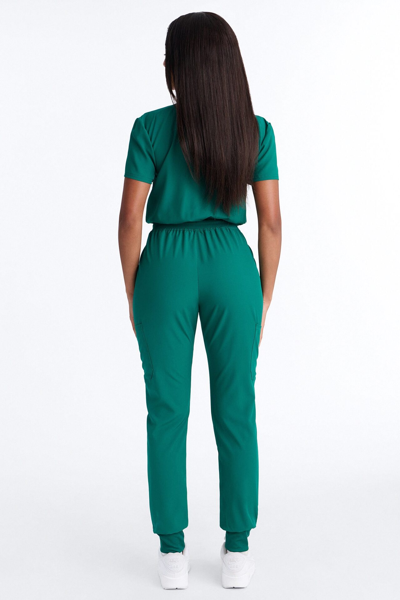 In Unison Uniform Jogger Scrub Jumpsuit With Snaps - Hunter