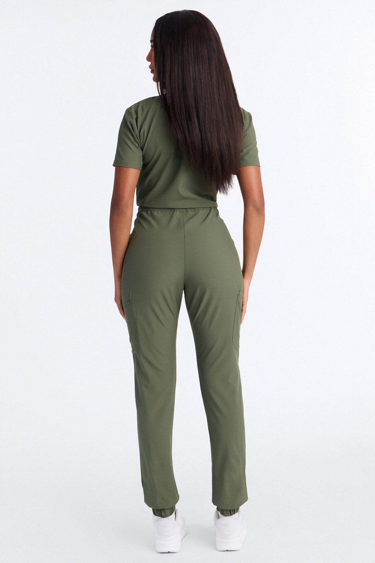 Standard Procedure Zip Up Jogger Uniform Scrub Jumpsuit - Olive