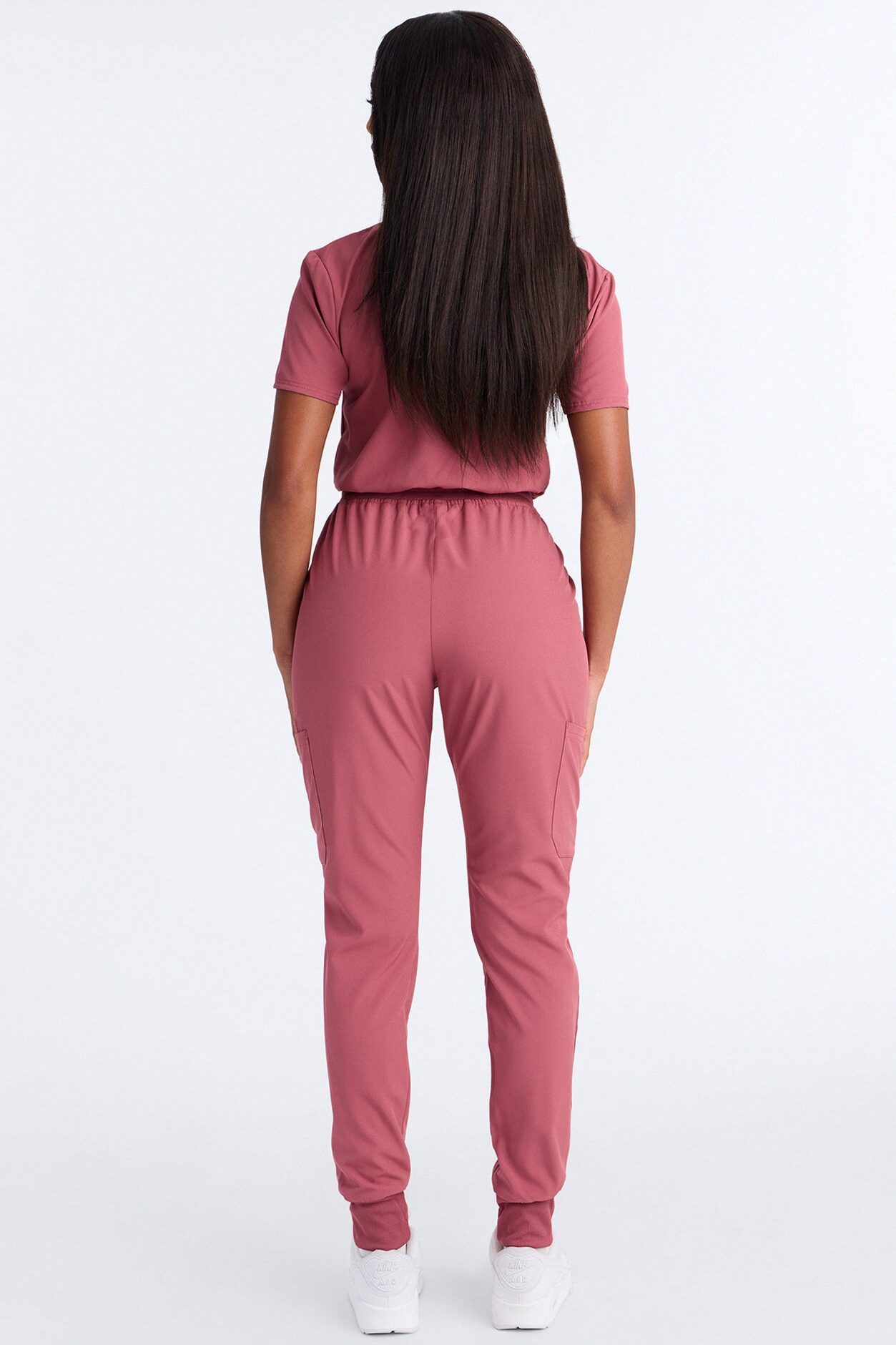 Full Shift Stretch Jogger Scrub Uniform Jumpsuit - Rose