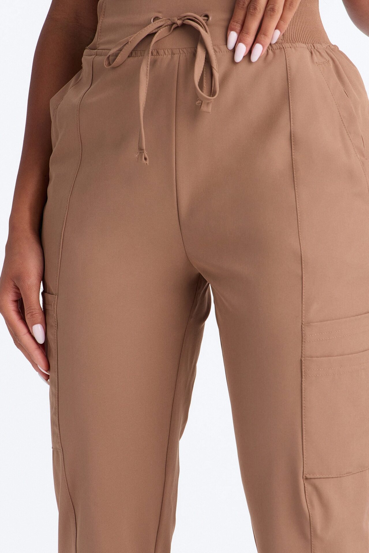 Pulse Pro 4 Way Stretch 5 Pocket Cargo Jogger Scrub Bottoms - Mocha