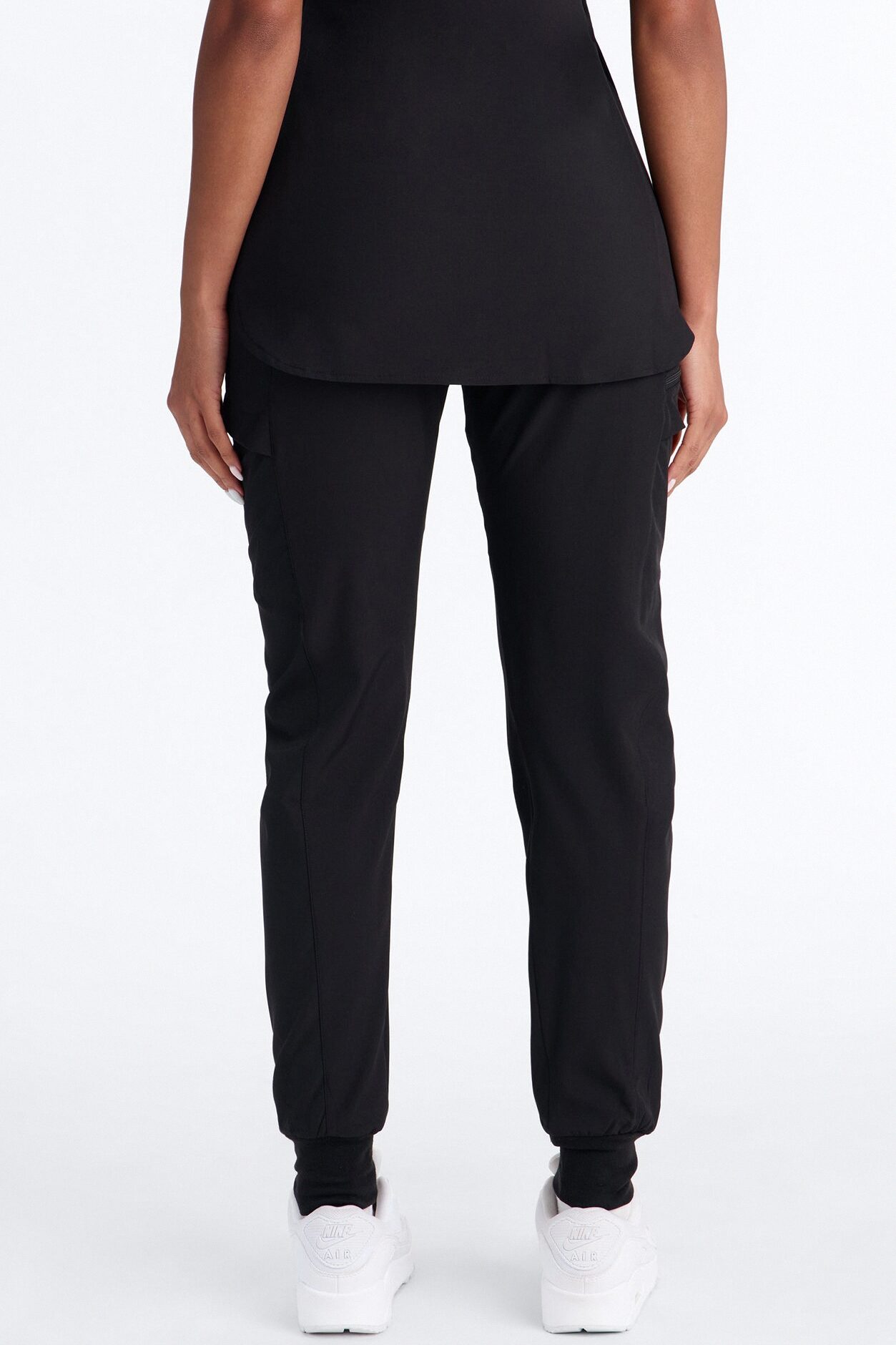 First Call 4 Way Stretch 7 Pocket Cargo Jogger Scrub Bottoms - Black