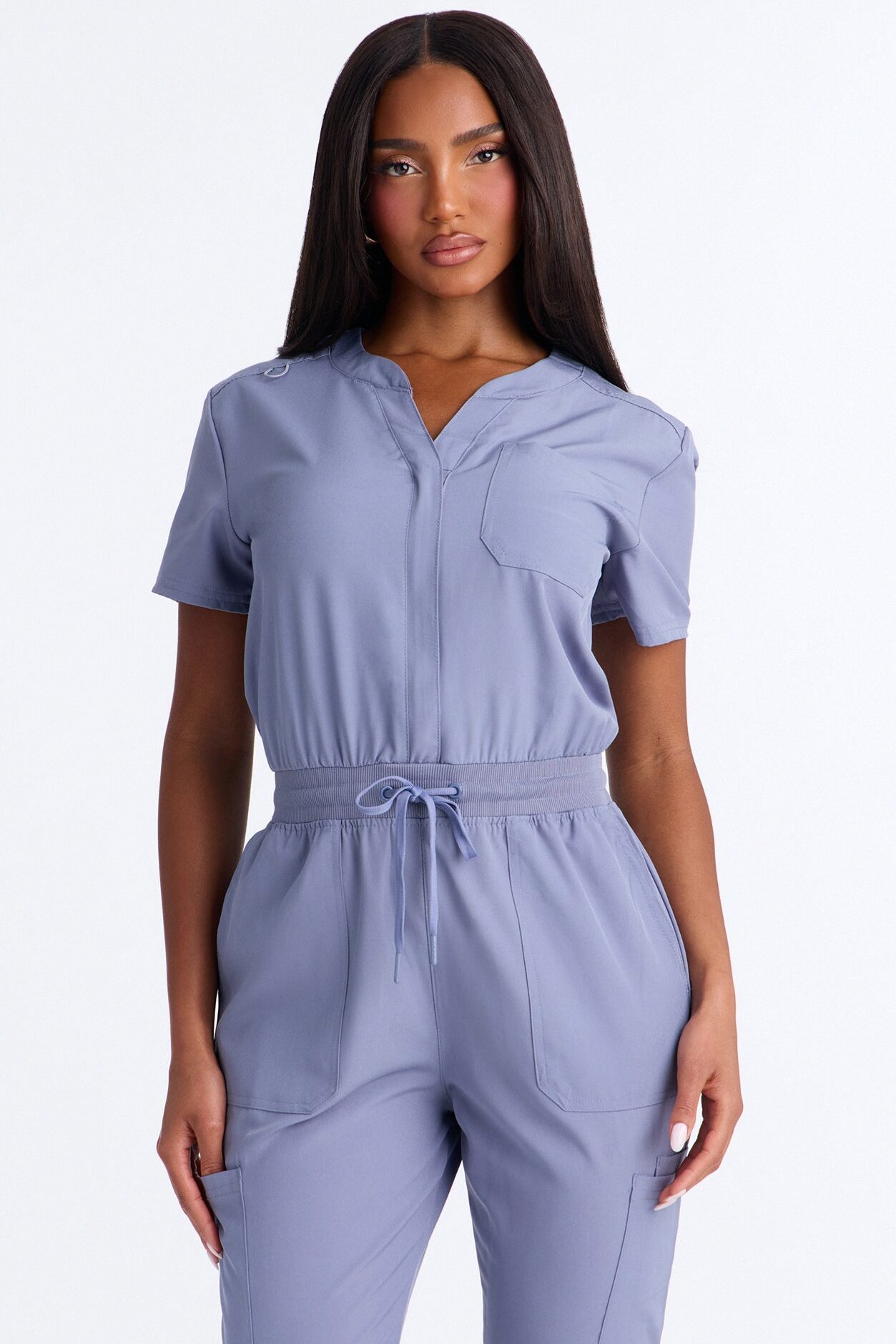Full Shift Stretch Jogger Scrub Uniform Jumpsuit - Blue