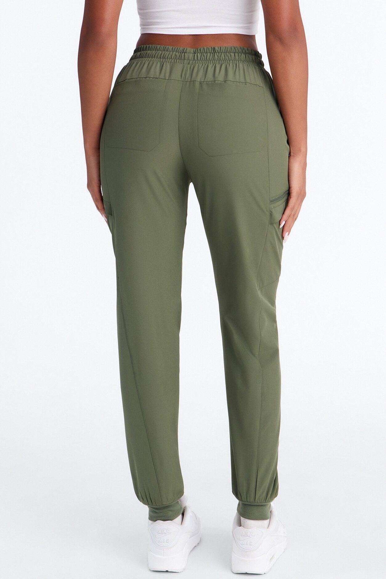 First Call 4 Way Stretch 7 Pocket Cargo Jogger Scrub Bottoms - Olive