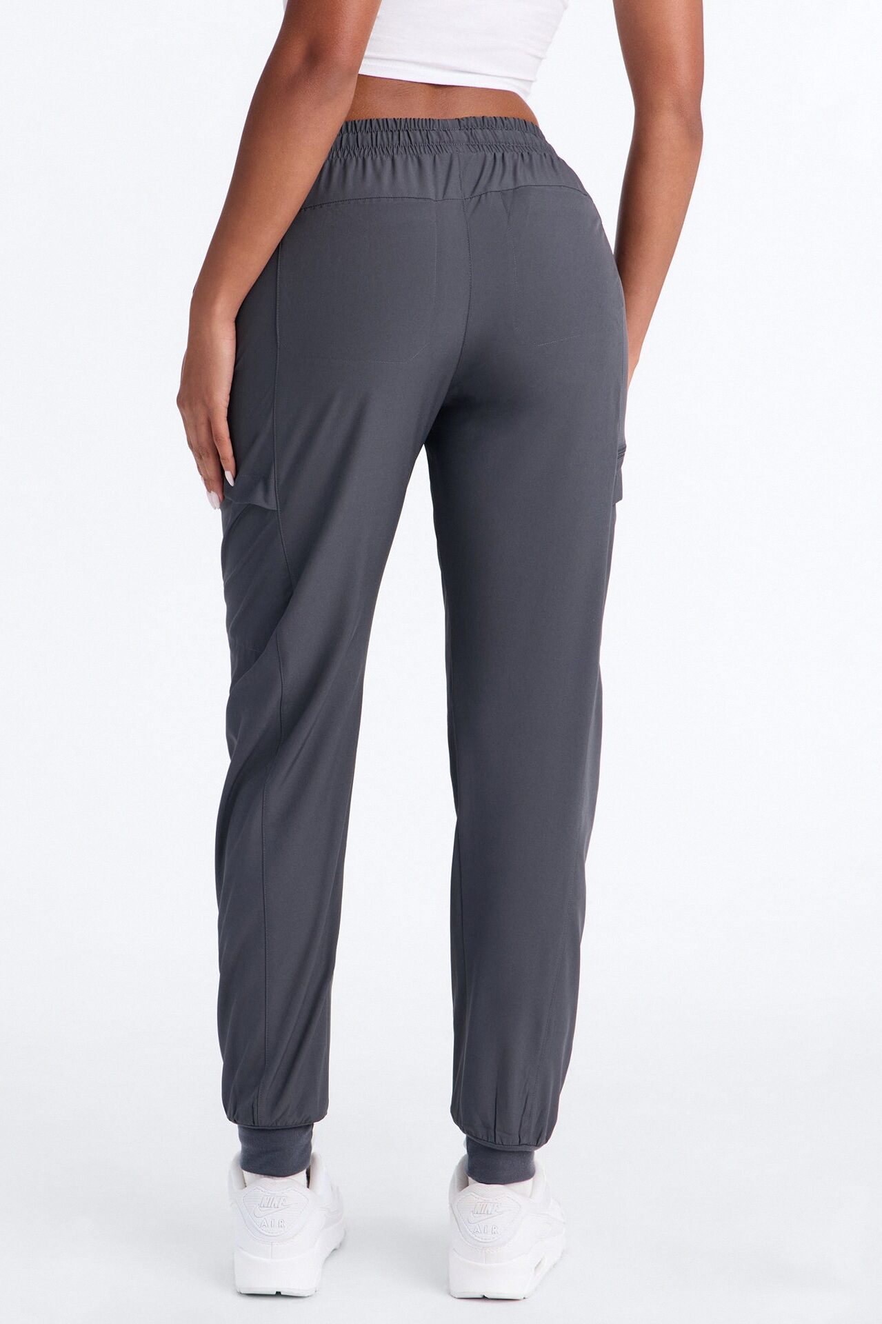 First Call 4 Way Stretch 7 Pocket Cargo Jogger Scrub Bottoms - Charcoal
