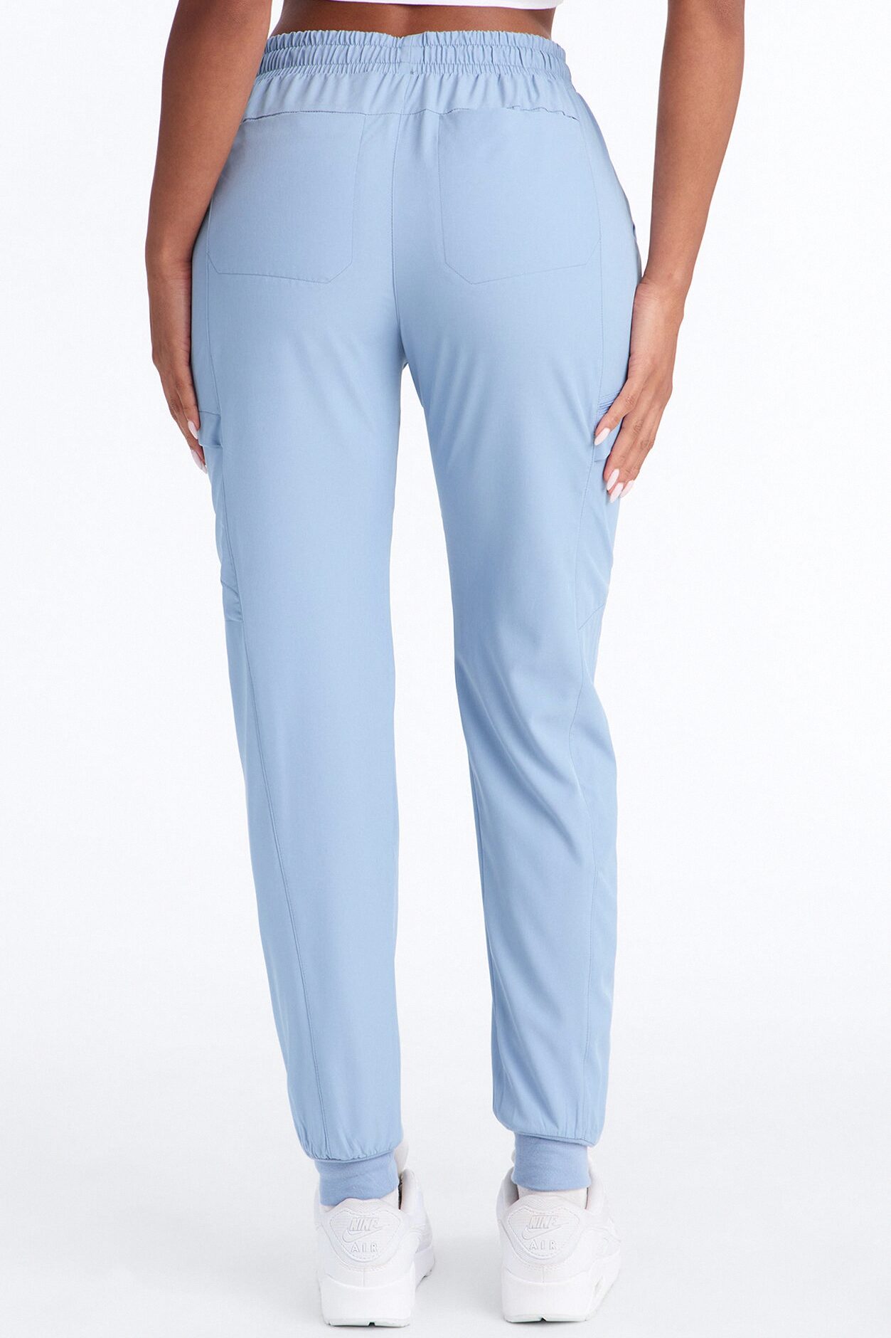 First Call 4 Way Stretch 7 Pocket Cargo Jogger Scrub Bottoms - Dusty Blue