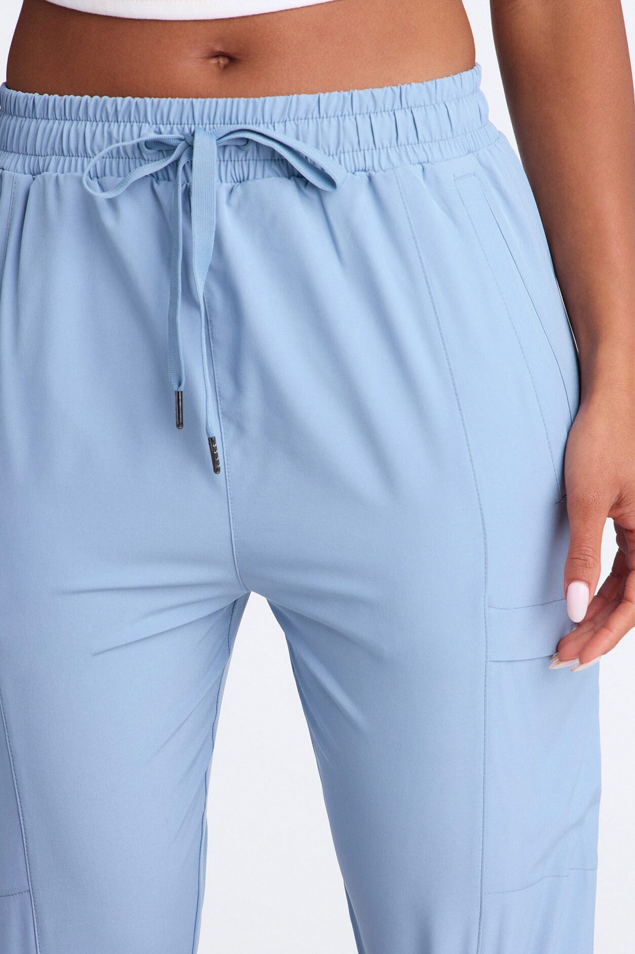 First Call 4 Way Stretch 7 Pocket Cargo Jogger Scrub Bottoms - Dusty Blue