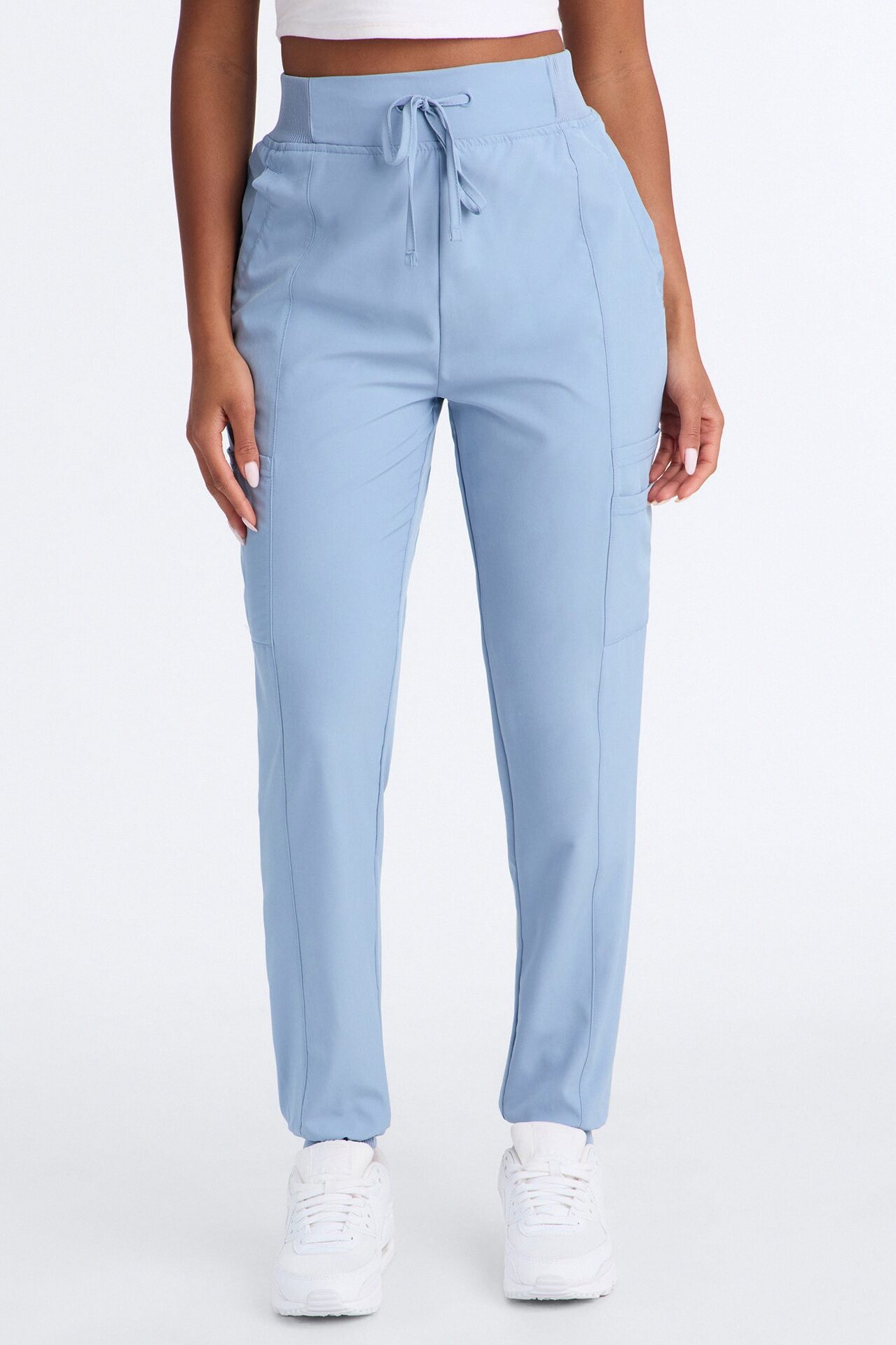 Pulse Pro 4 Way Stretch 5 Pocket Cargo Jogger Scrub Bottoms - Dusty Blue