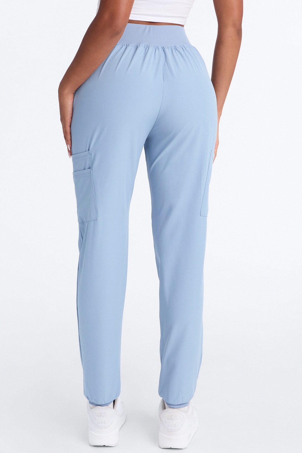 Pulse Pro 4 Way Stretch 5 Pocket Cargo Jogger Scrub Bottoms - Dusty Blue