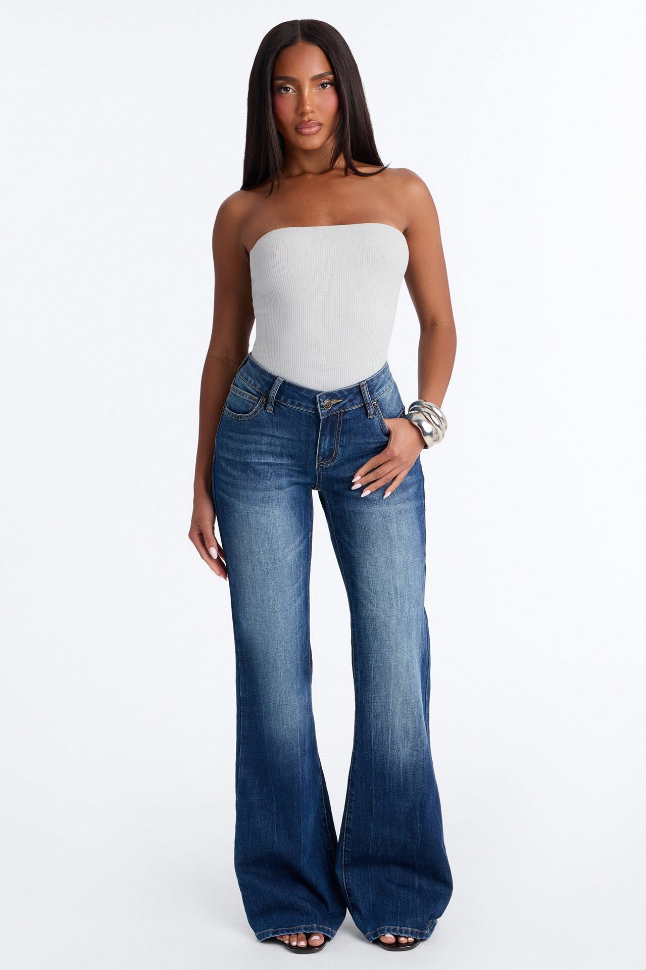 Demi Double Lined Tube Bodysuit - Light Grey