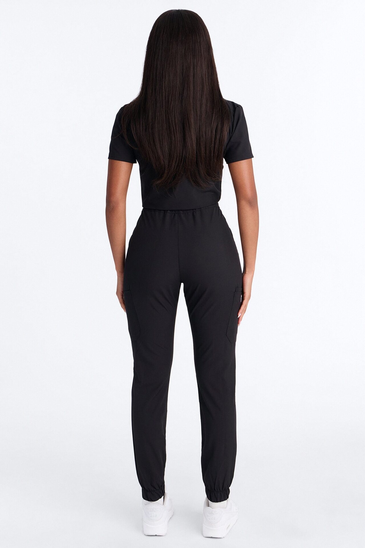 Standard Procedure Zip Up Jogger Uniform Scrub Jumpsuit - Black