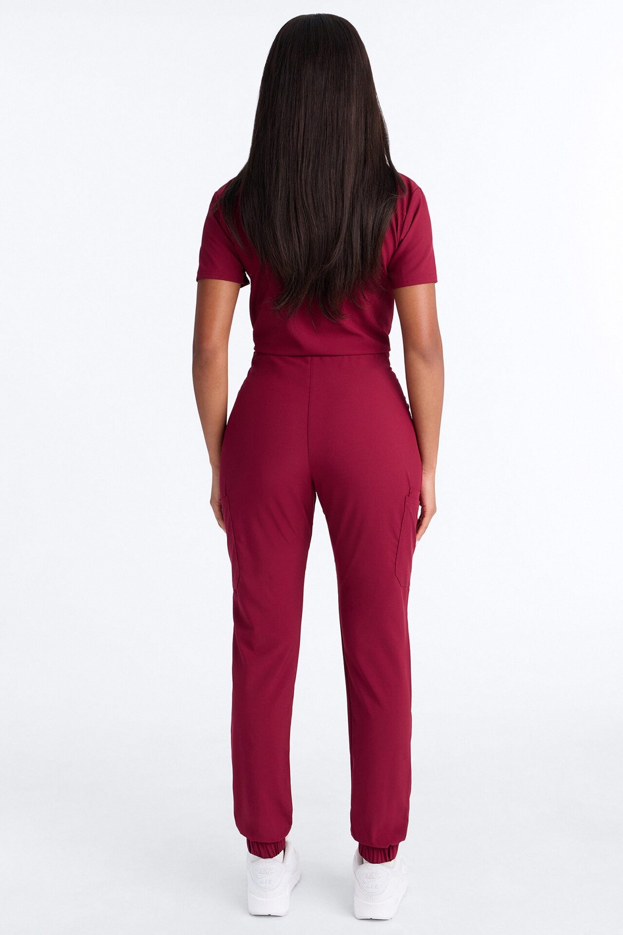 Standard Procedure Zip Up Jogger Uniform Scrub Jumpsuit - Wine