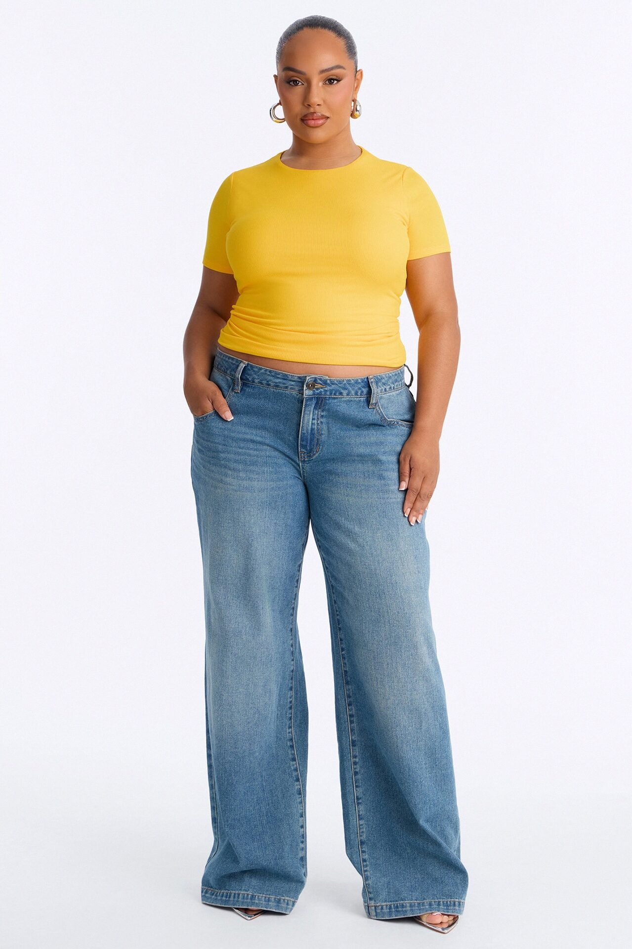 Chloe Crew Neck Short Sleeve Tee - Orange